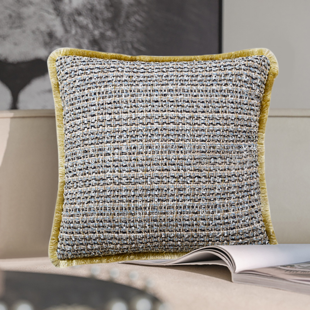 18'' X 18'' Modern Gold Tassel Woven Throw Pillow Cover Silk Cushion Protector in US