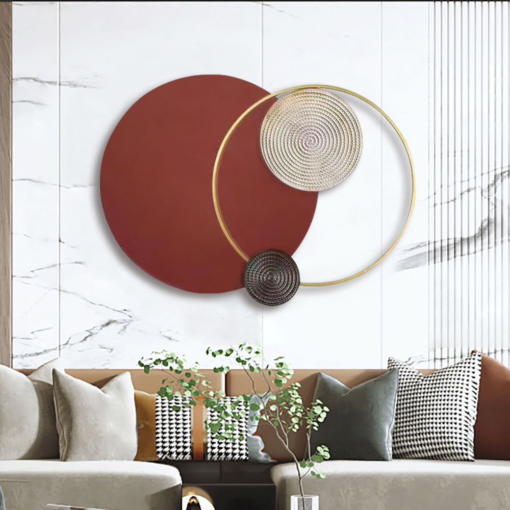 Modern Big Metal Geometric Circles Wall Decor Unique Home Living Room Hanging Wall Art in US