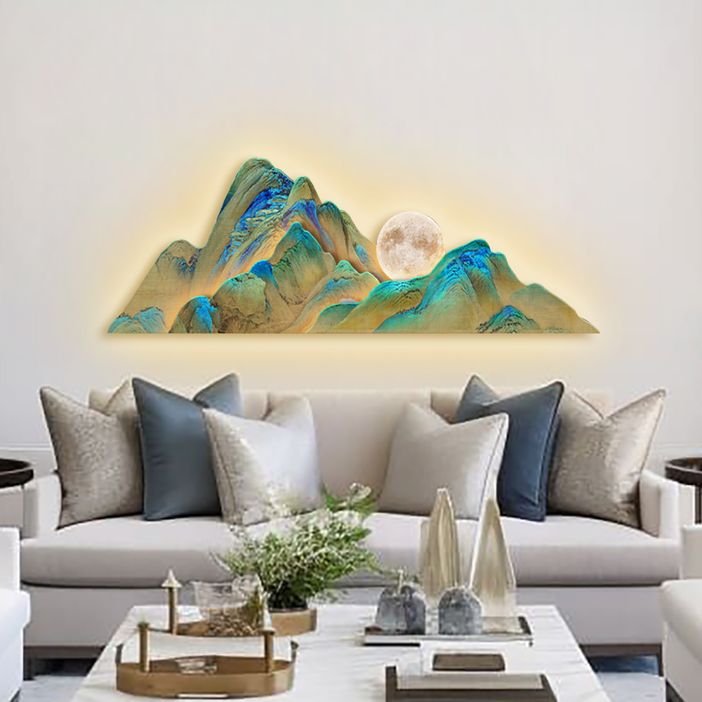 Luz LED creativa de montaña irregular de 1000 mm, decoración de pared, decoración abstracta para sala de estar