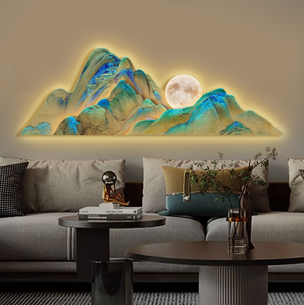 Luz LED creativa de montaña irregular de 1000 mm, decoración de pared, decoración abstracta para sala de estar