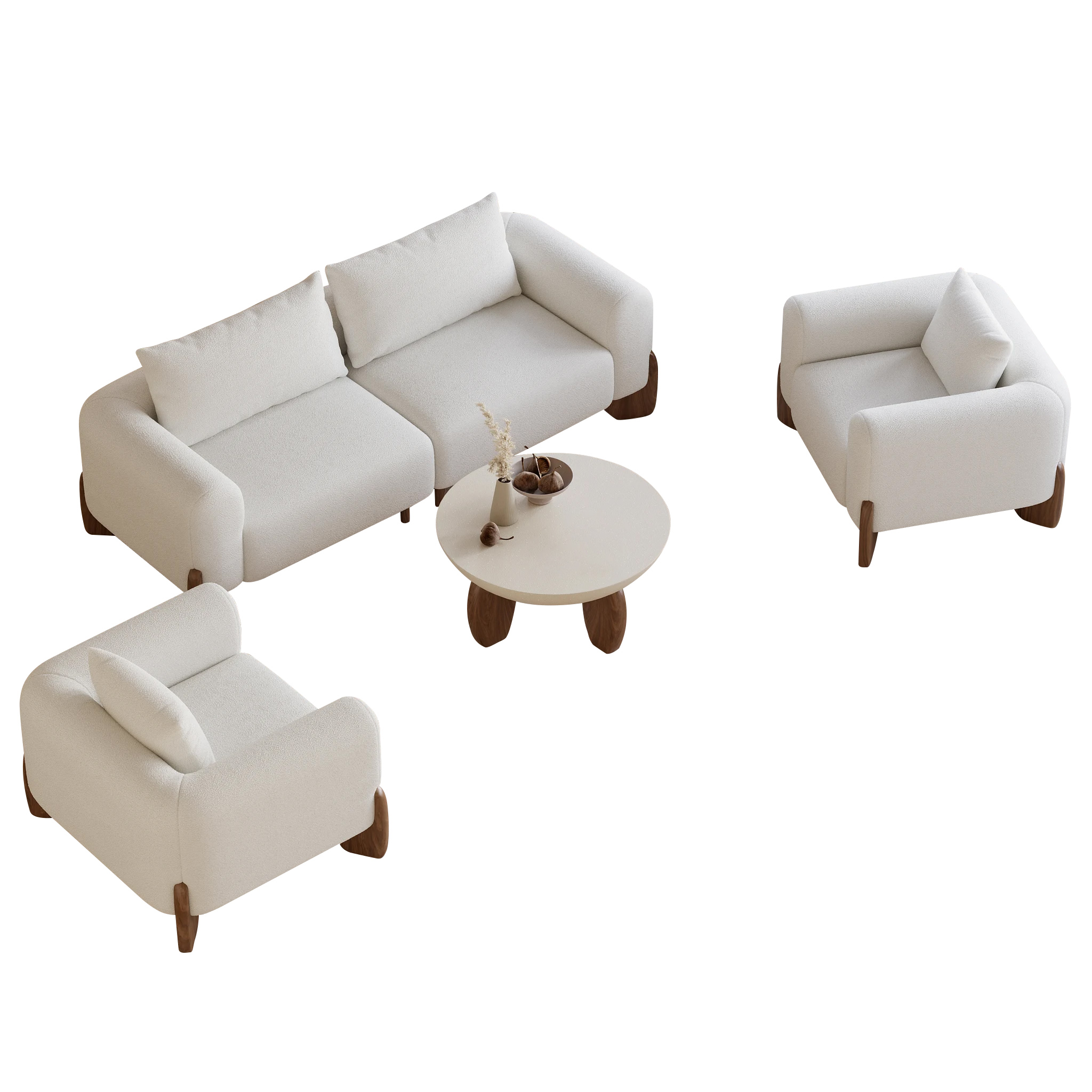 Couleur:Blanc | Contenu:Avec Table Basse