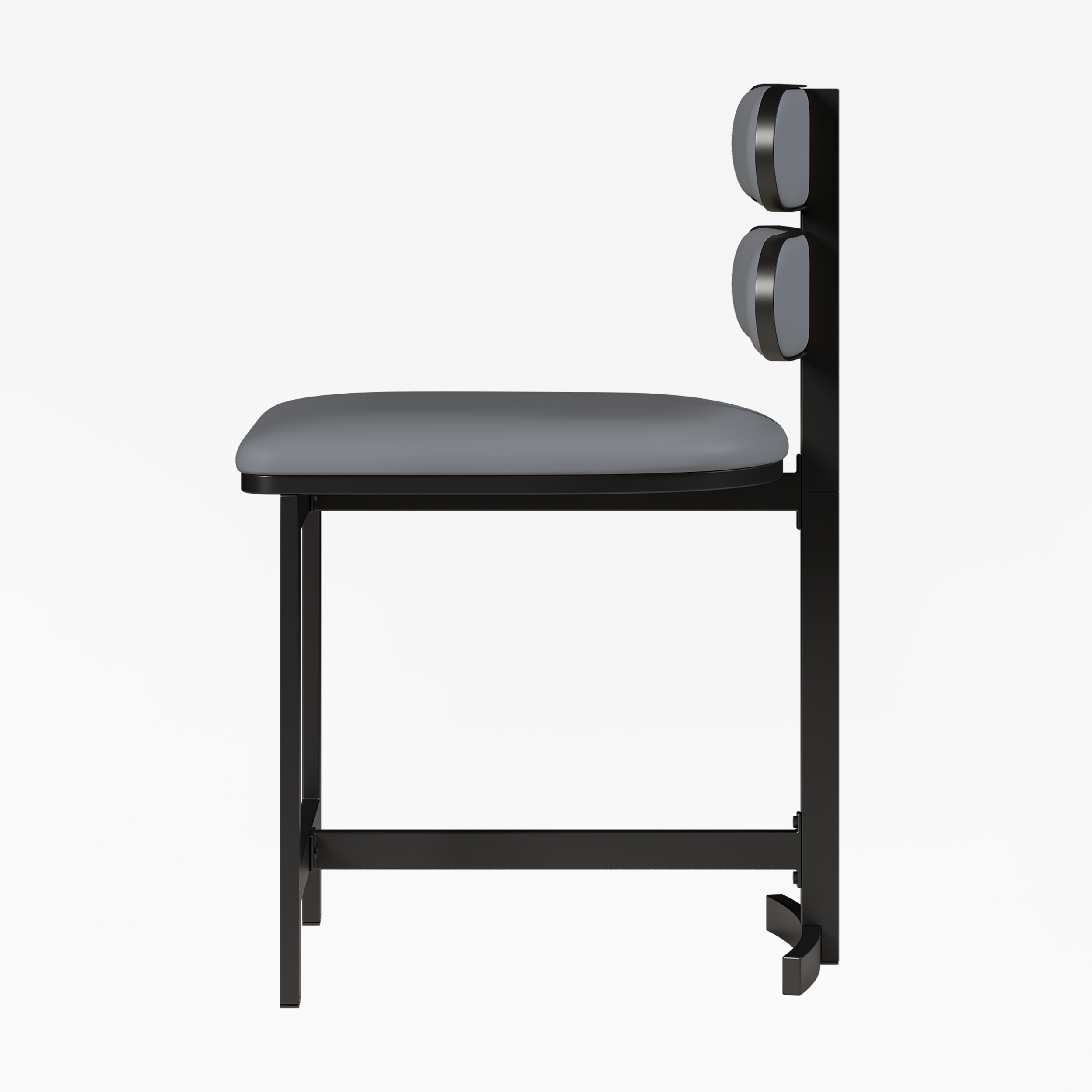 Modern Faux Leather Gray (Set of 2) Dining Chairs with Back Side Chair