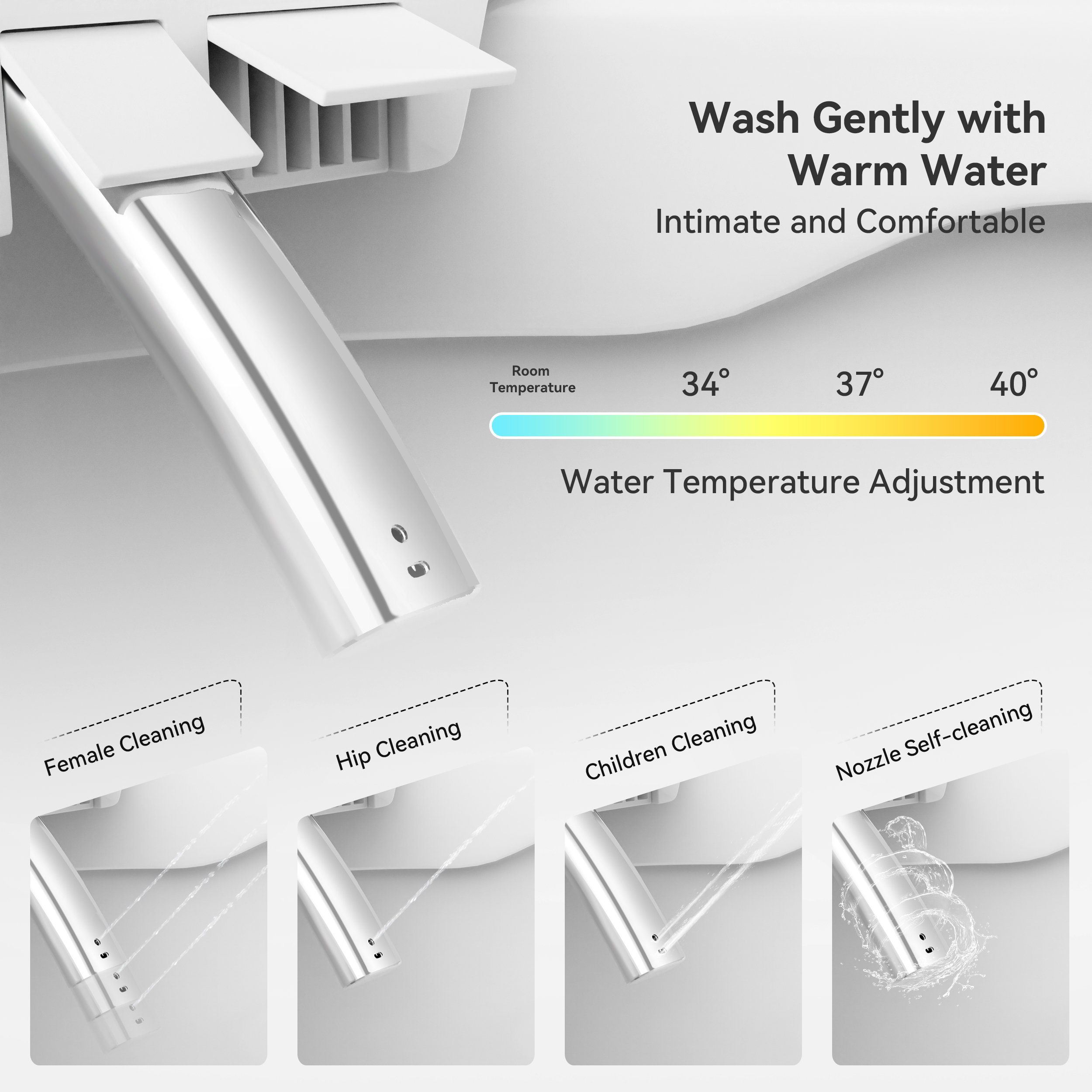 Automatic One-Piece Smart Toilet Elongated Floor Mount 1.32 GPF Bidet Toilet Glowin K1