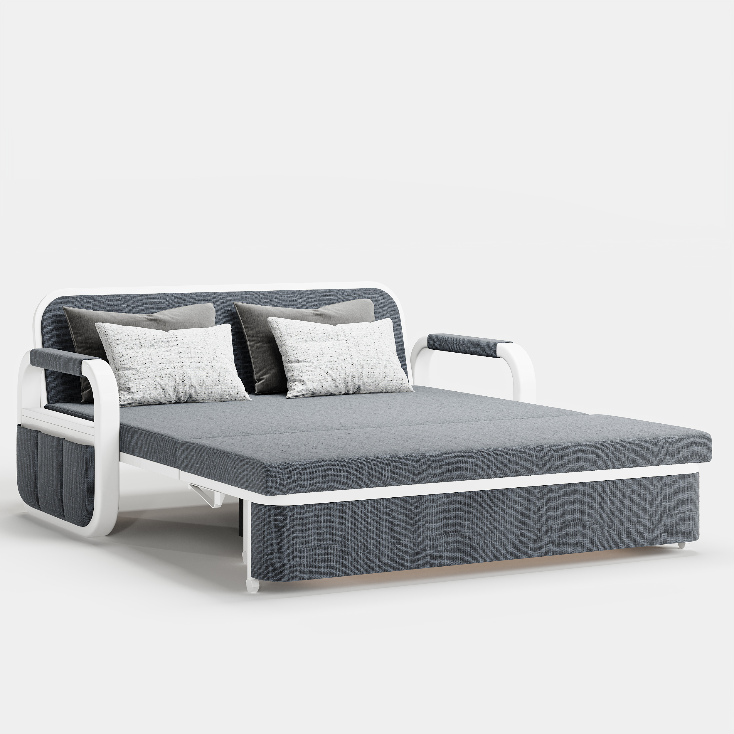 Deep Gray Queen Size Daybed with Storage & Trundle