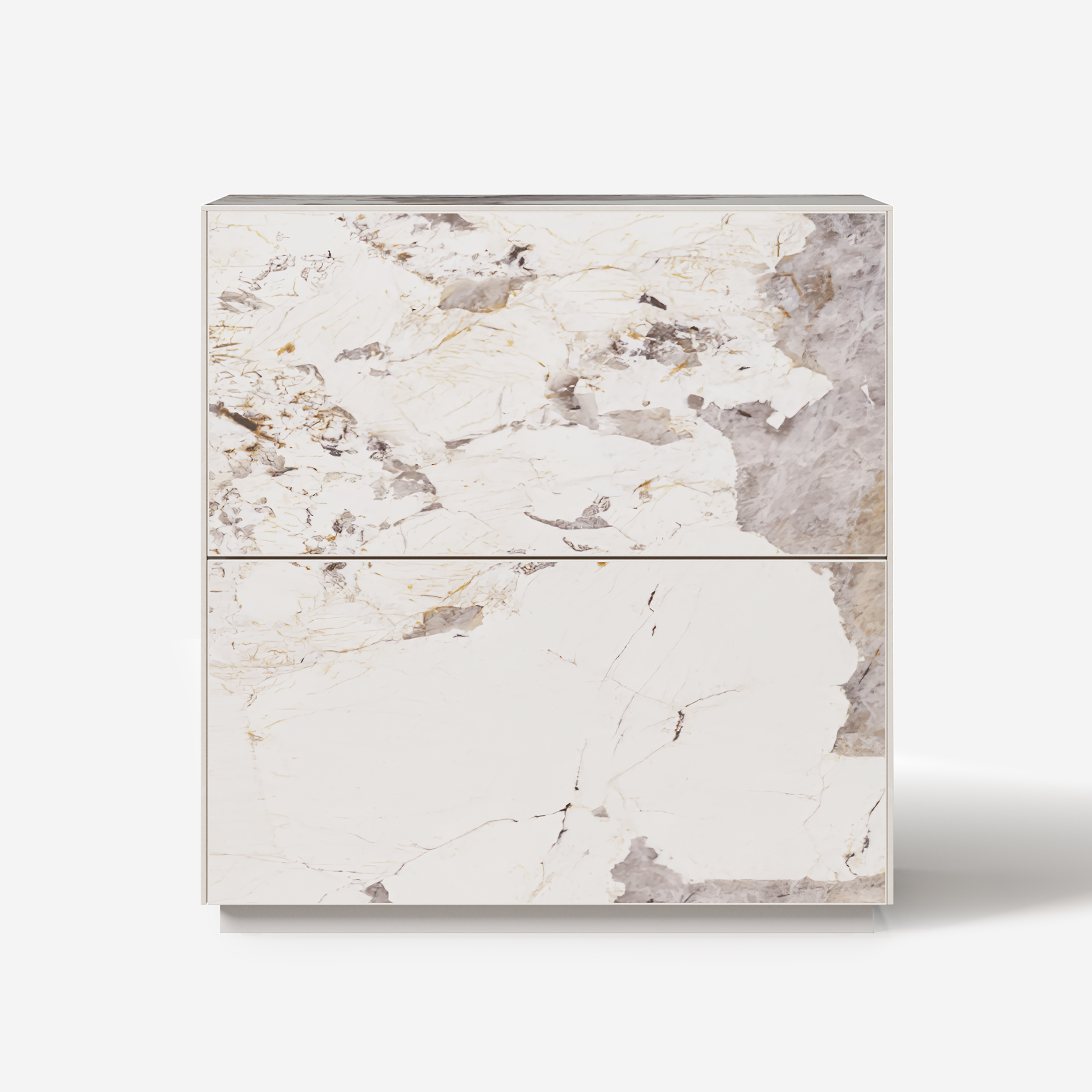 Modern 24"W Sintered Stone Nightstand 2 Drawer Bedside Table Set of 2