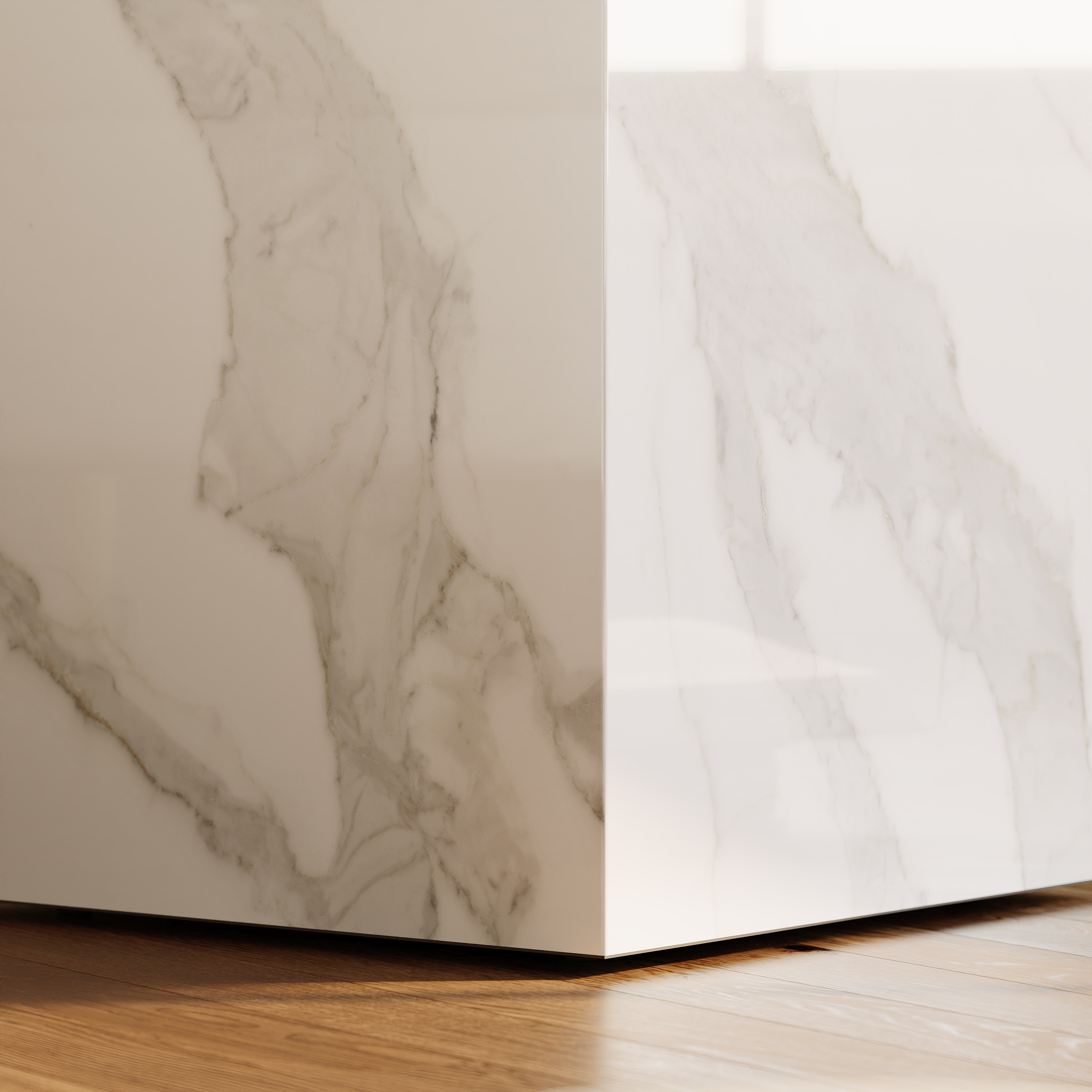 White Sintered Stone Plinth Pedestal Plant Stand & Side Table
