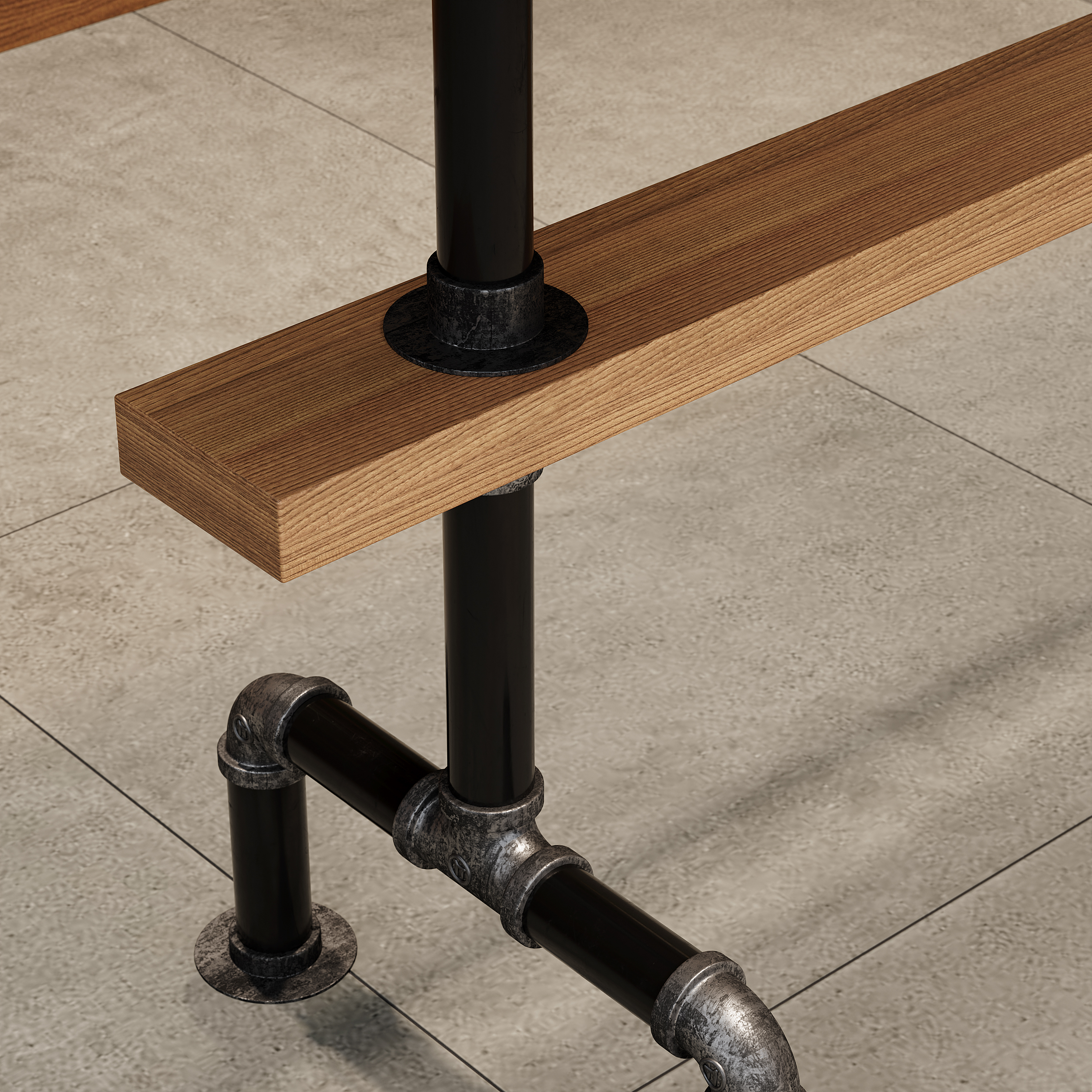 Bar Set 51.2" Industrial Bar Table with 4 Bar Stools Seats 2-4 People