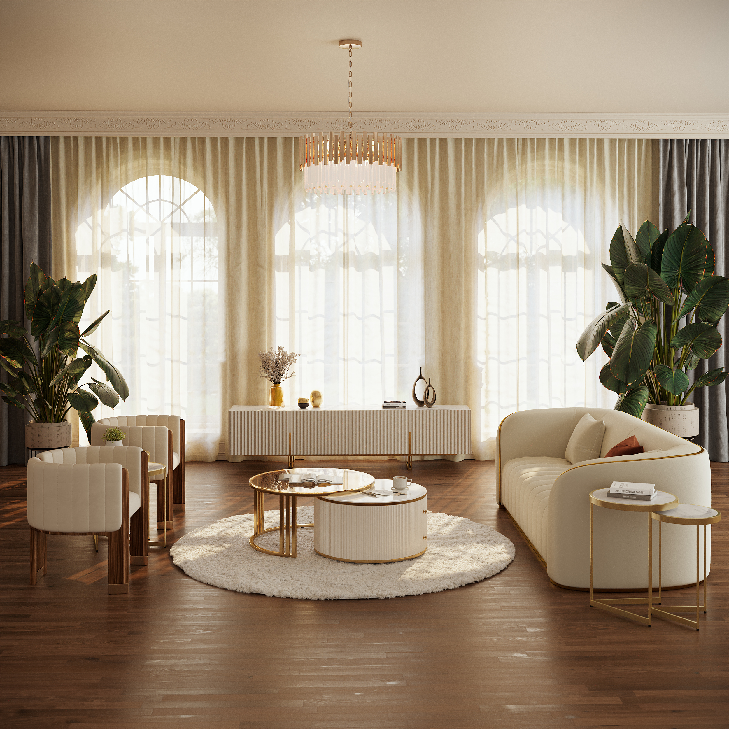89" Modern Faux Leather Upholstered 3-Seater Sofa with Gold Legs
