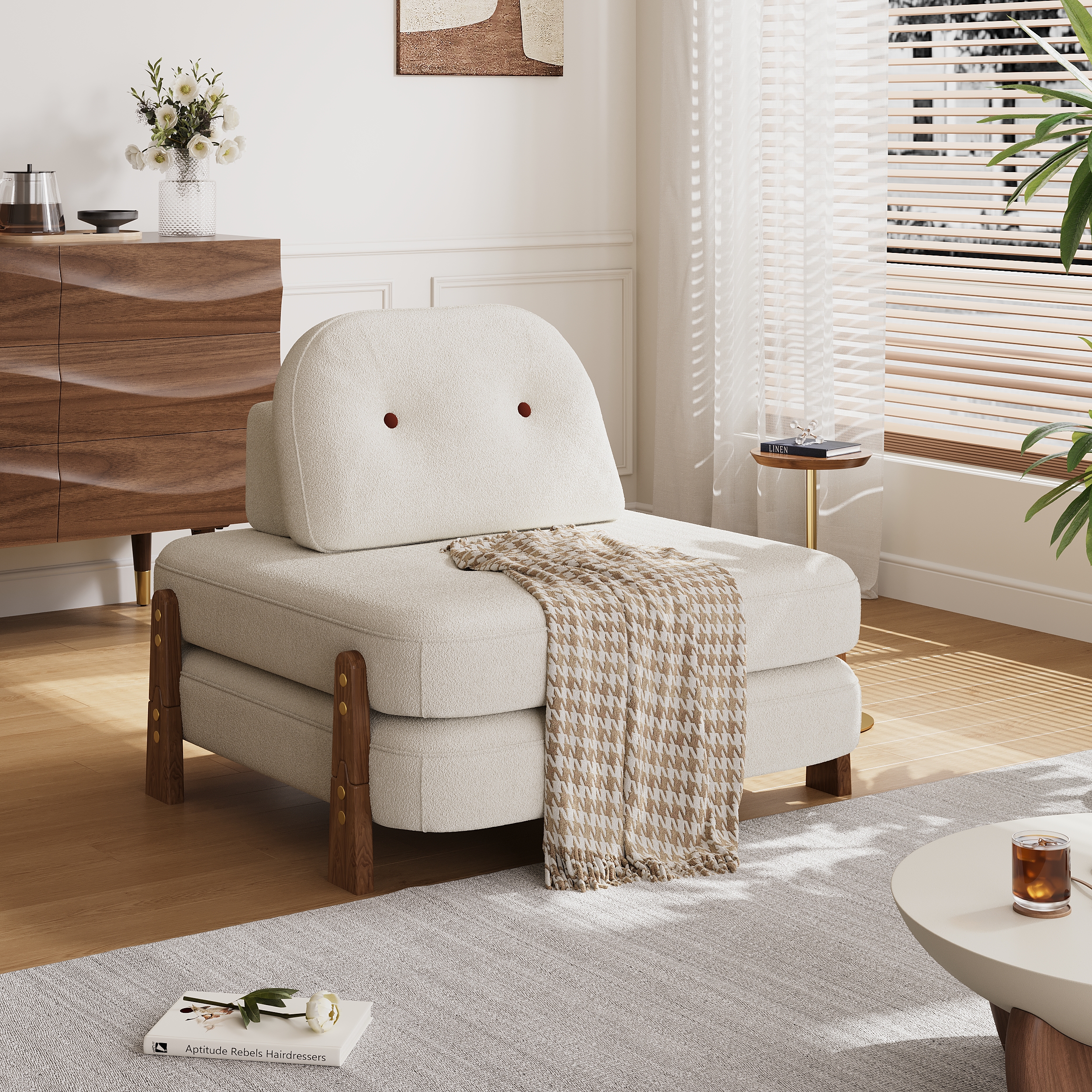 838mm velvet futon double sofa bed
