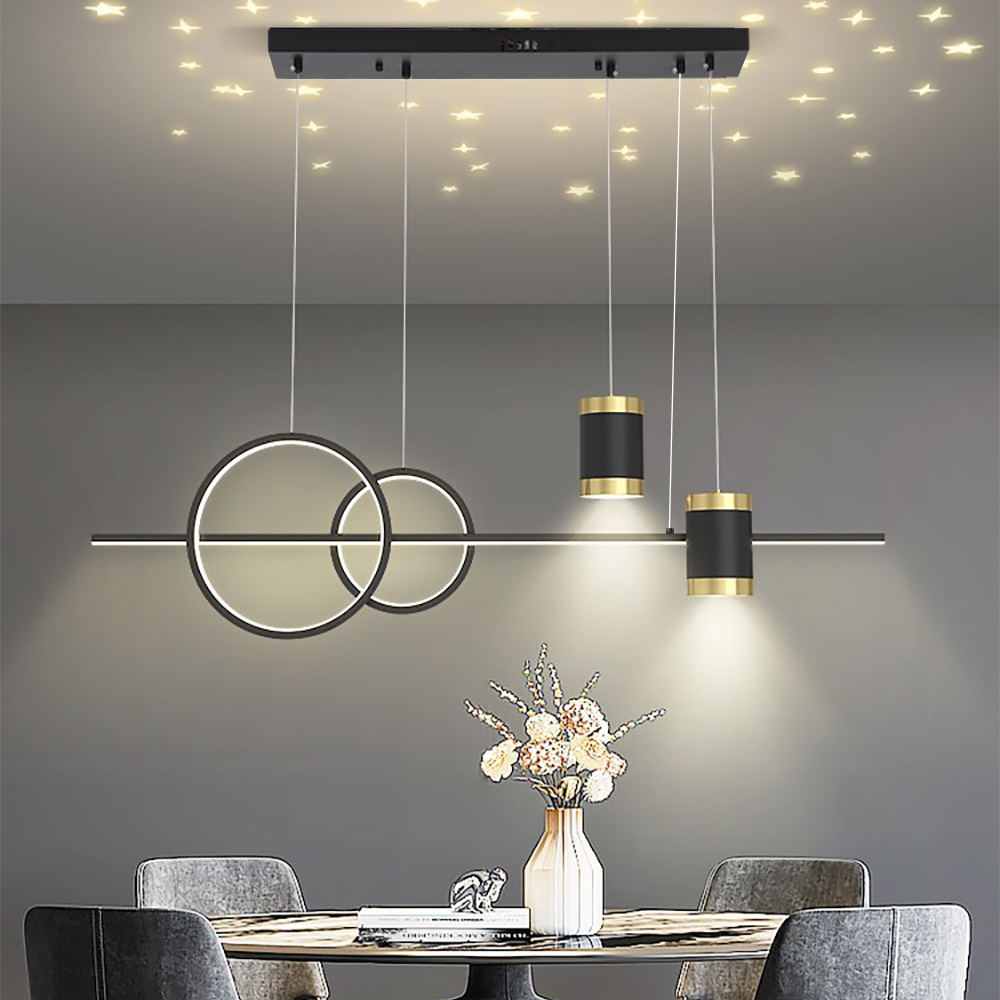 Geometric Black Kitchen Island light Starry Reflection Hanging Light