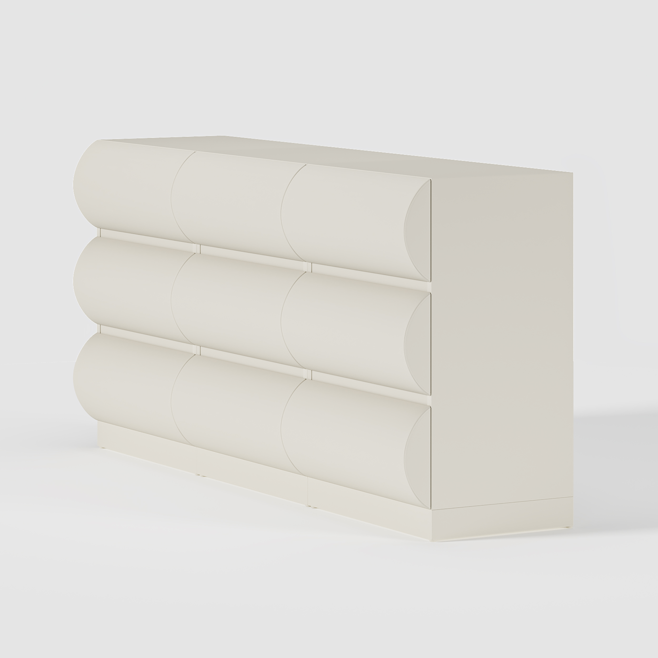 Humply Modern White Leather 9 Drawer Dresser Chest with Storage Cabinet