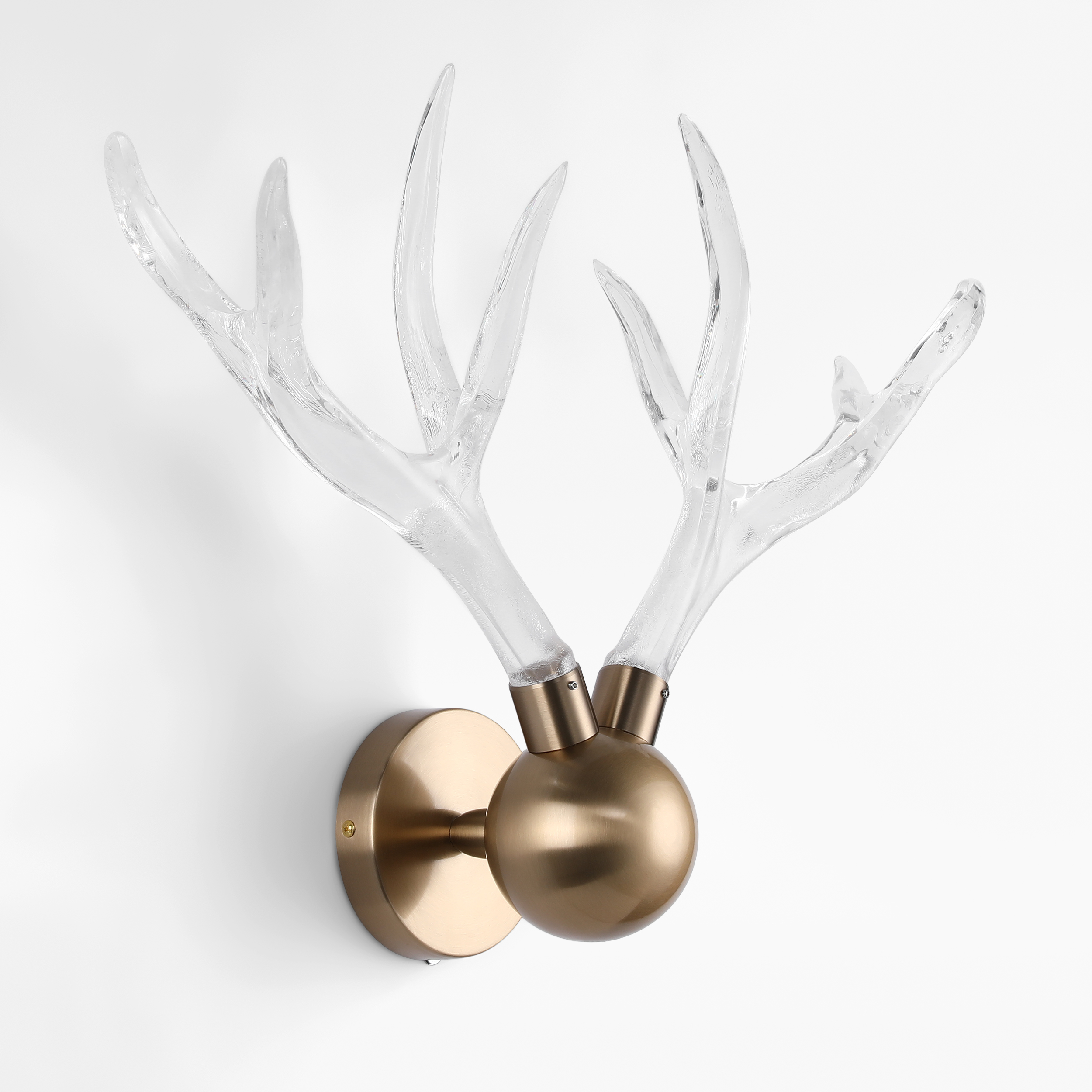 Modern Resin Deer Antler Wall Sconce LED Gold Flush Mounted Sconce