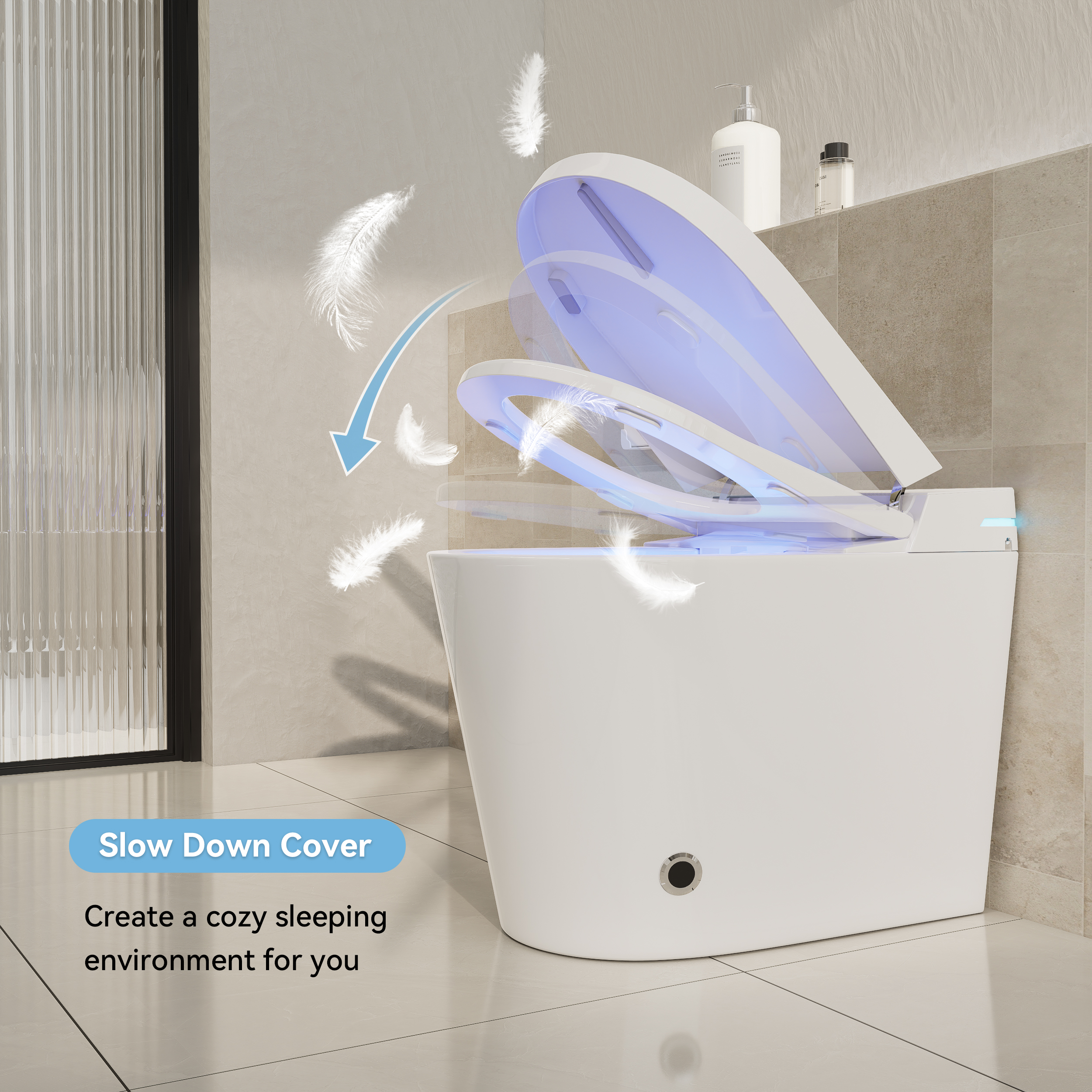 Compact Smart Bidet Toilet with Automatic Flushing and UV Sterilization