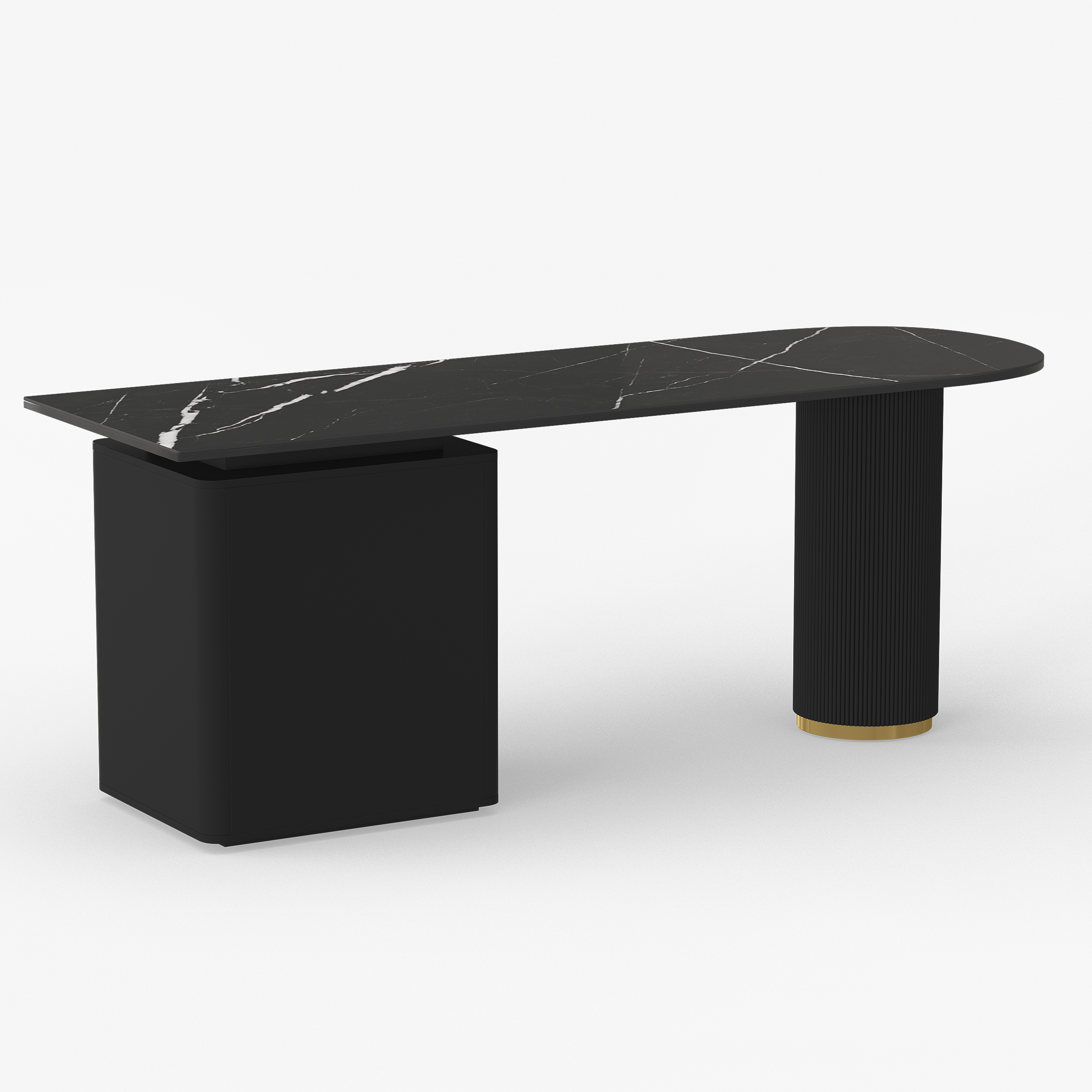 Modern Sintered Stone Top Office Writing Desk with 3-Drawer(71")