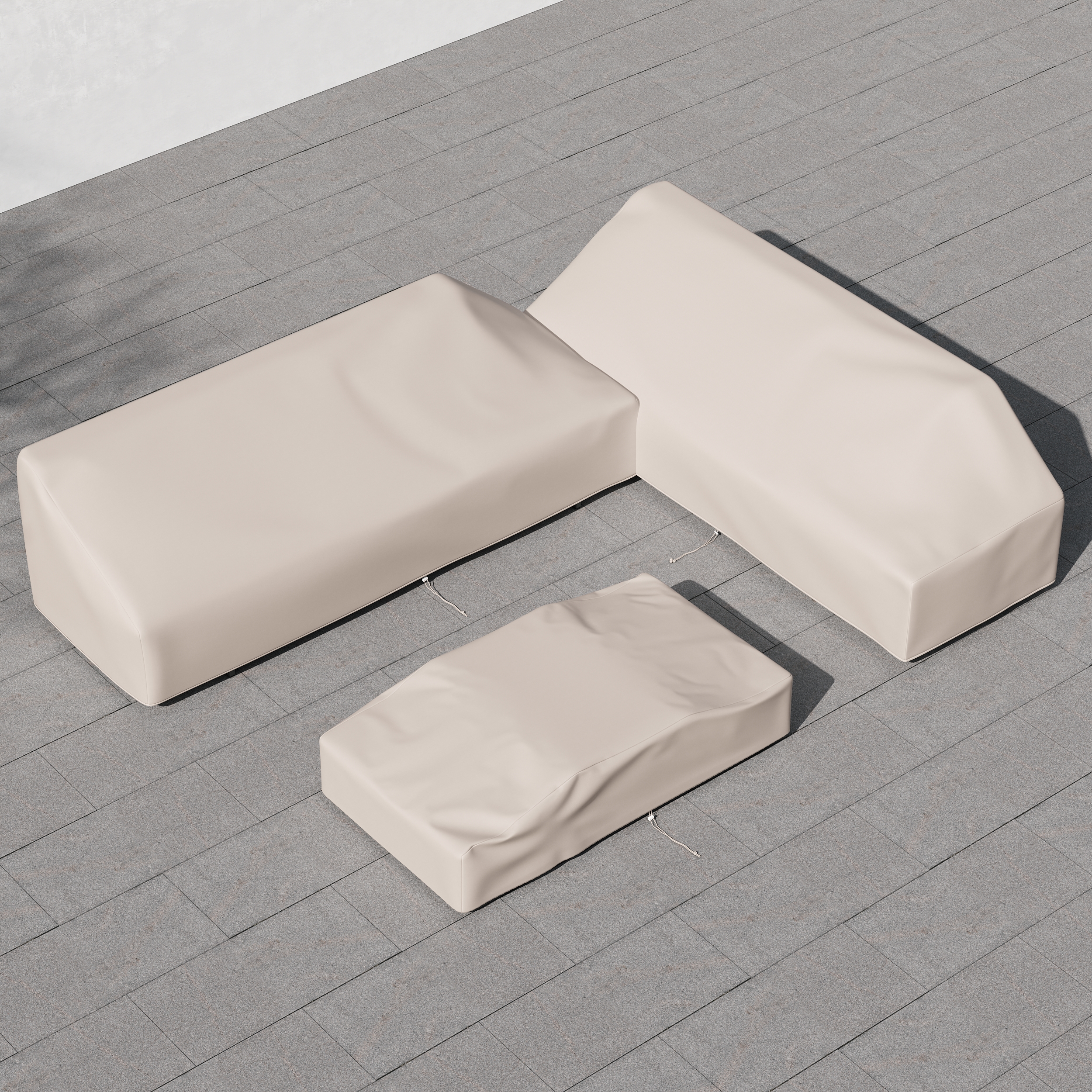 Fundas para muebles de exterior impermeables de lona resistente 600D en beige