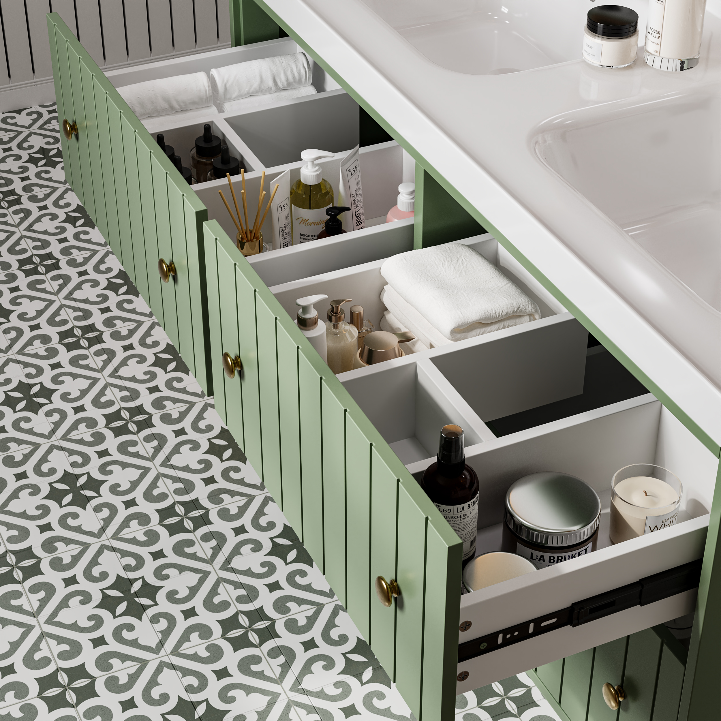 Bathroom Vanity Set 1220mm Freestanding Bathroom Vanity Green with