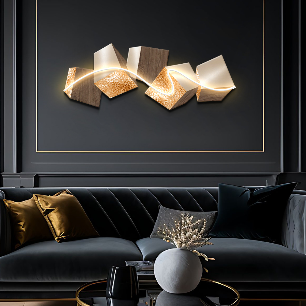 39.4" LED Acrylic Abstract Geometric Wall Decor Modern Art Living Room Bedroom