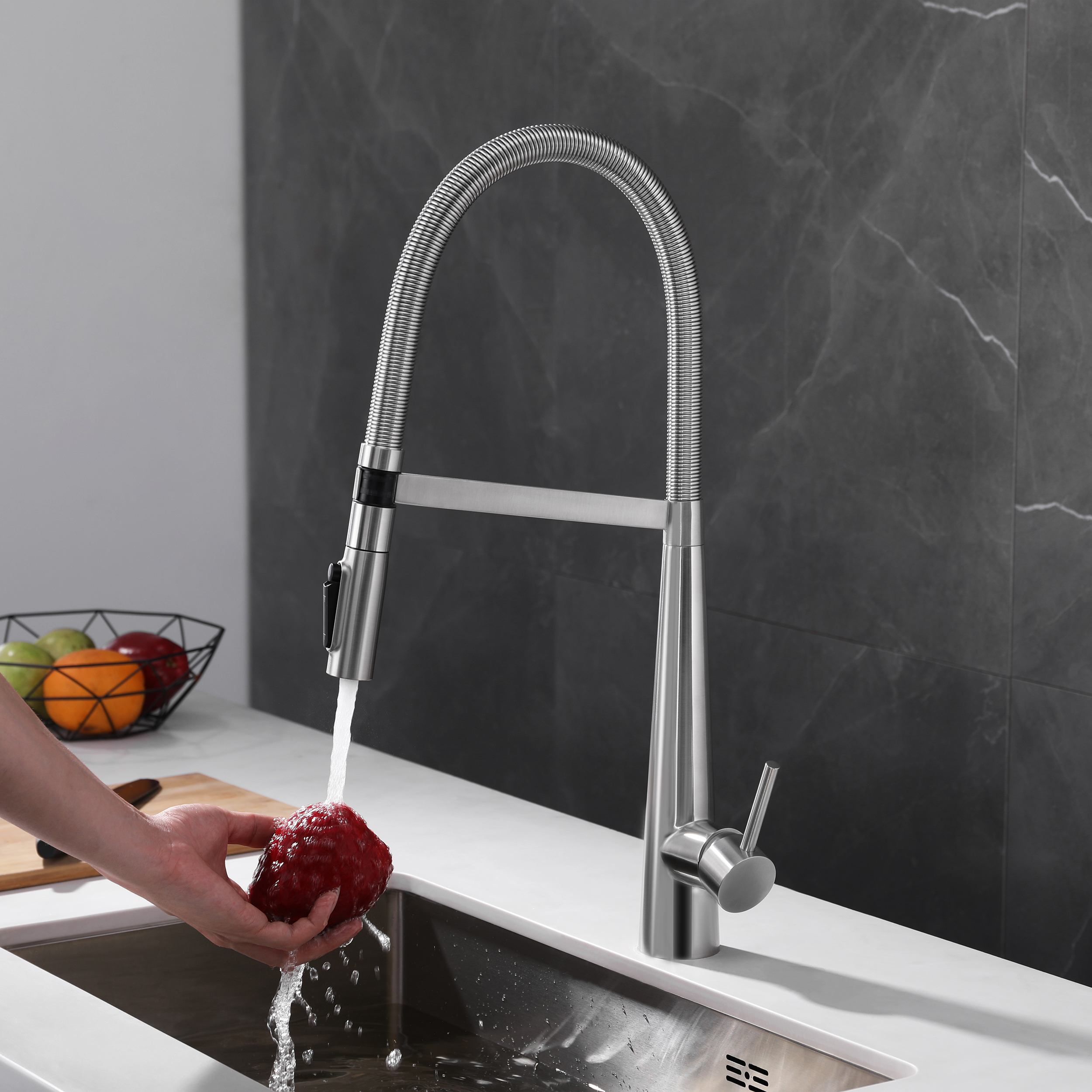 Pull-Down Kitchen Faucet with Filtered Water Mode– Brushed Nickel, Stainless Steel