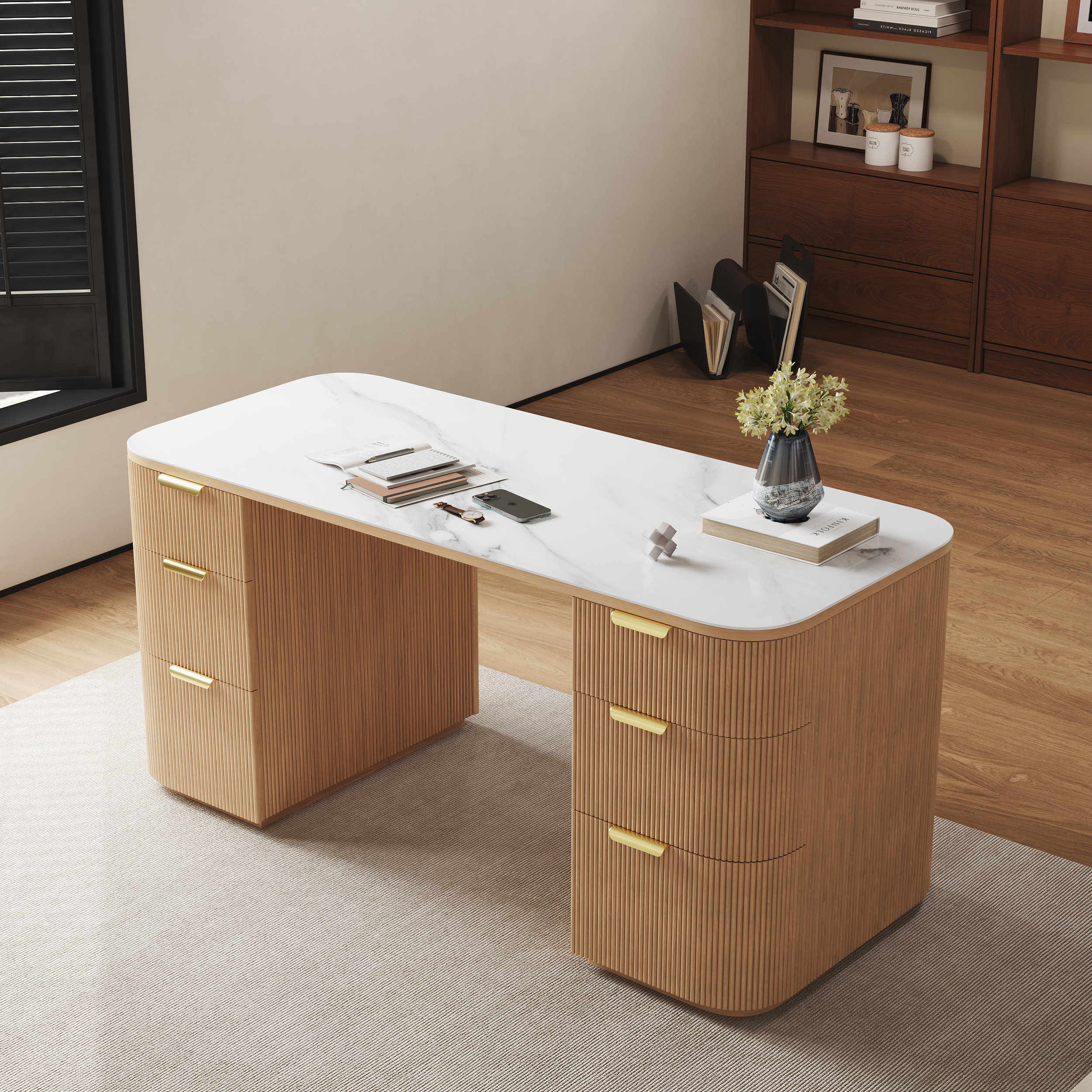 Finition:Blanc Brillant & Naturel