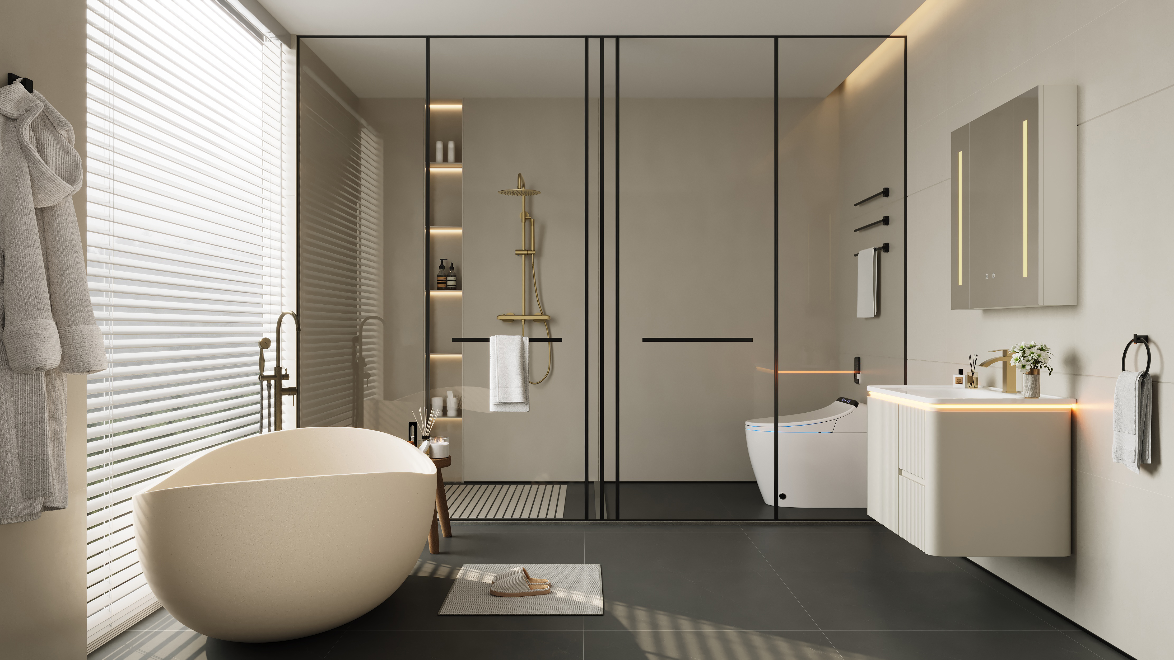 Armoire miroir salle de bain LED 80 cm avec prises, ports & éclairage antibuée image de vente