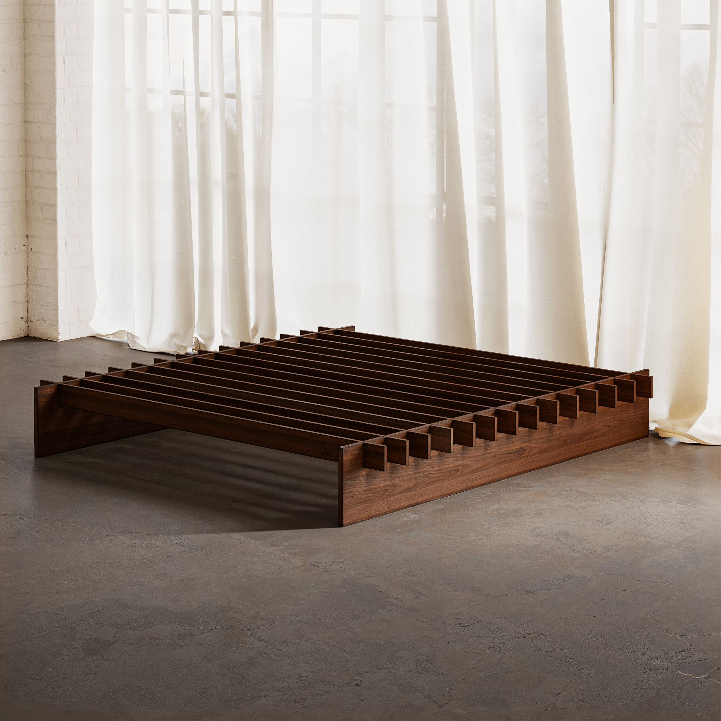 Japanese Style Solid Wood King Size Floor Bed Frame