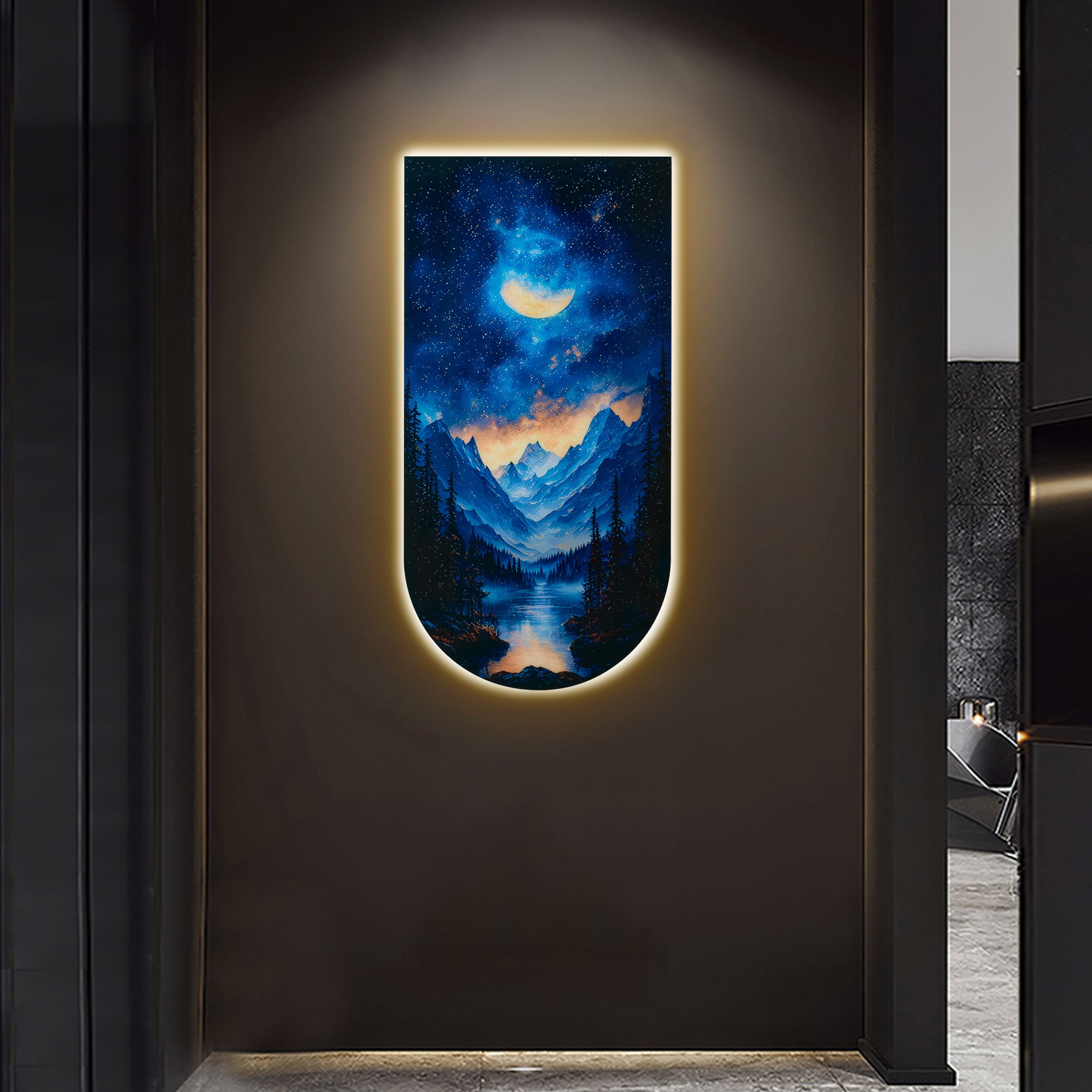 31.5" Galaxy Wall Hanging with Warm LED Light & Remote Control