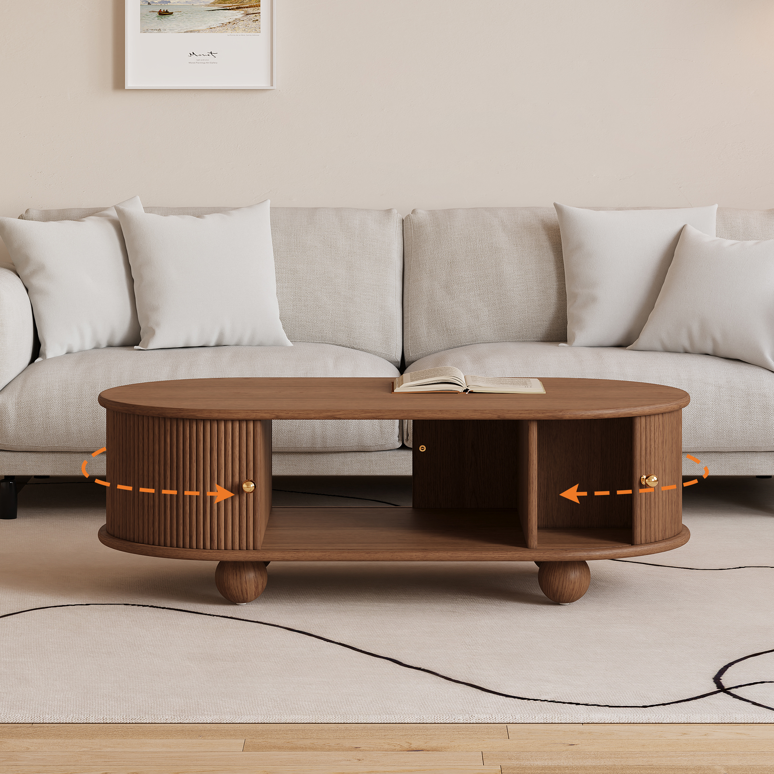 Tavolino da caffè in legno massello e ferro – Wood & Design