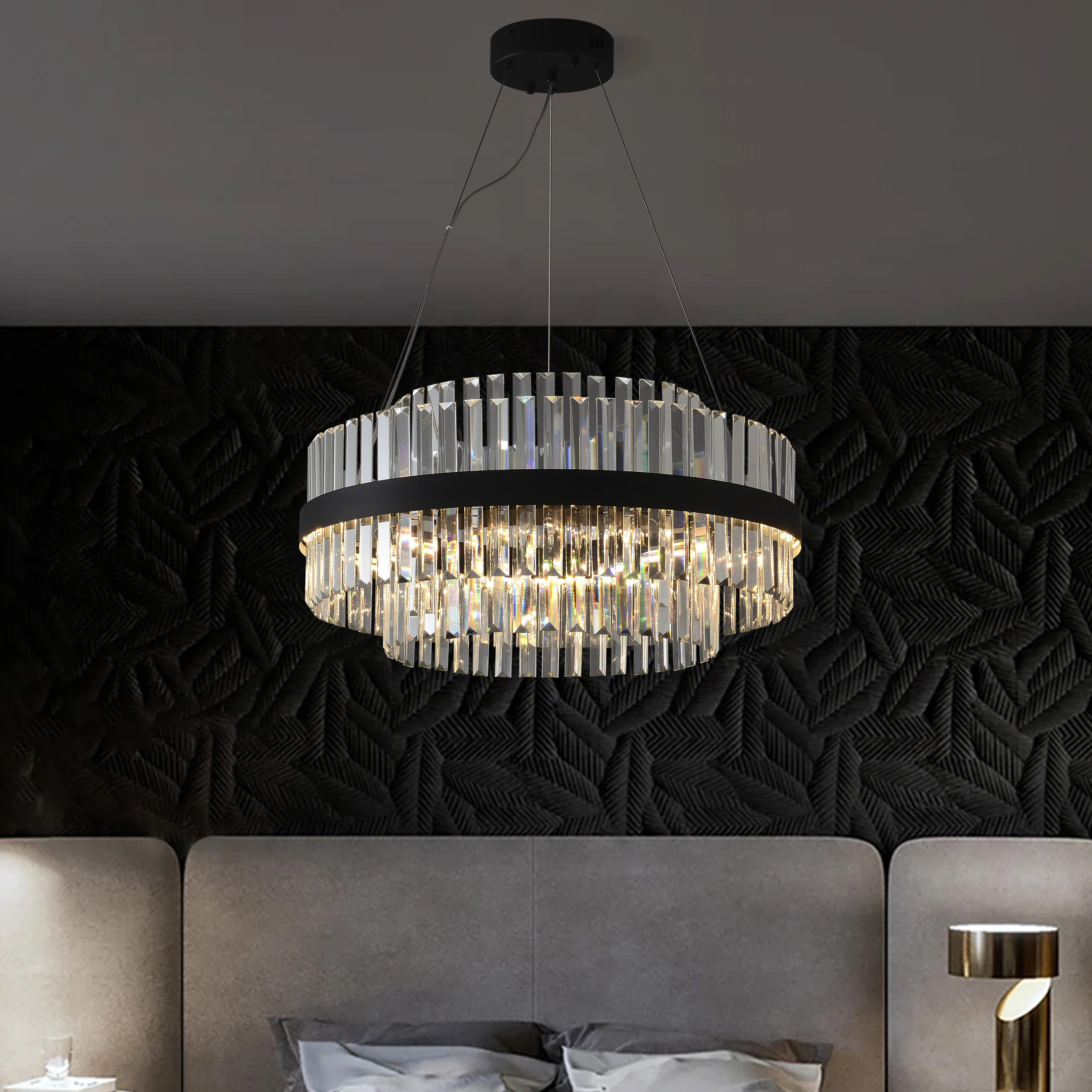 Finition:Noir | Tension:220-240V | Taille:Ø60 cm