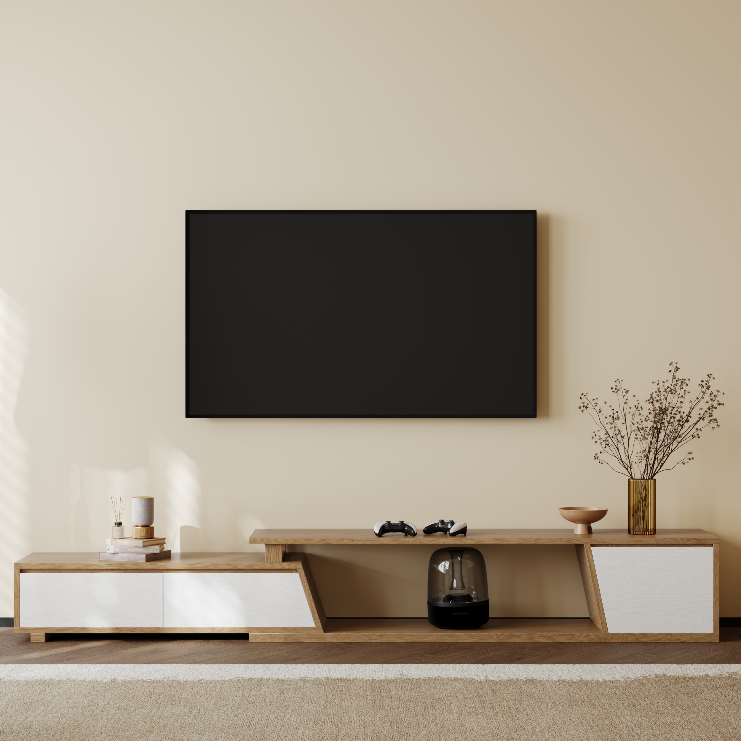 Finition:Blanc Et Naturel | Orientation:Orienté Vers La Droite | Taille:180 cm