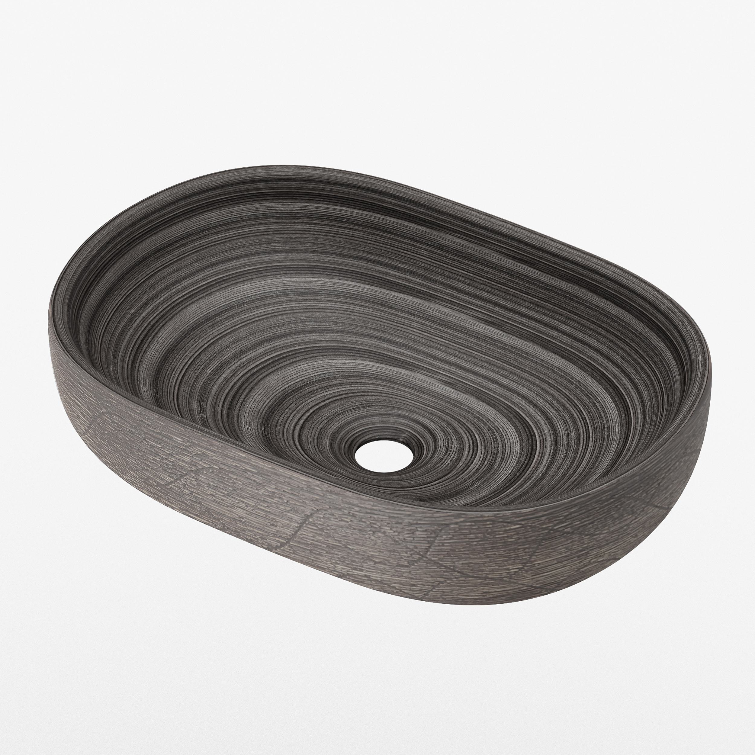 Couleur:Gris | Forme:Ovale | Taille:L 59 × P 42 × H 15 cm