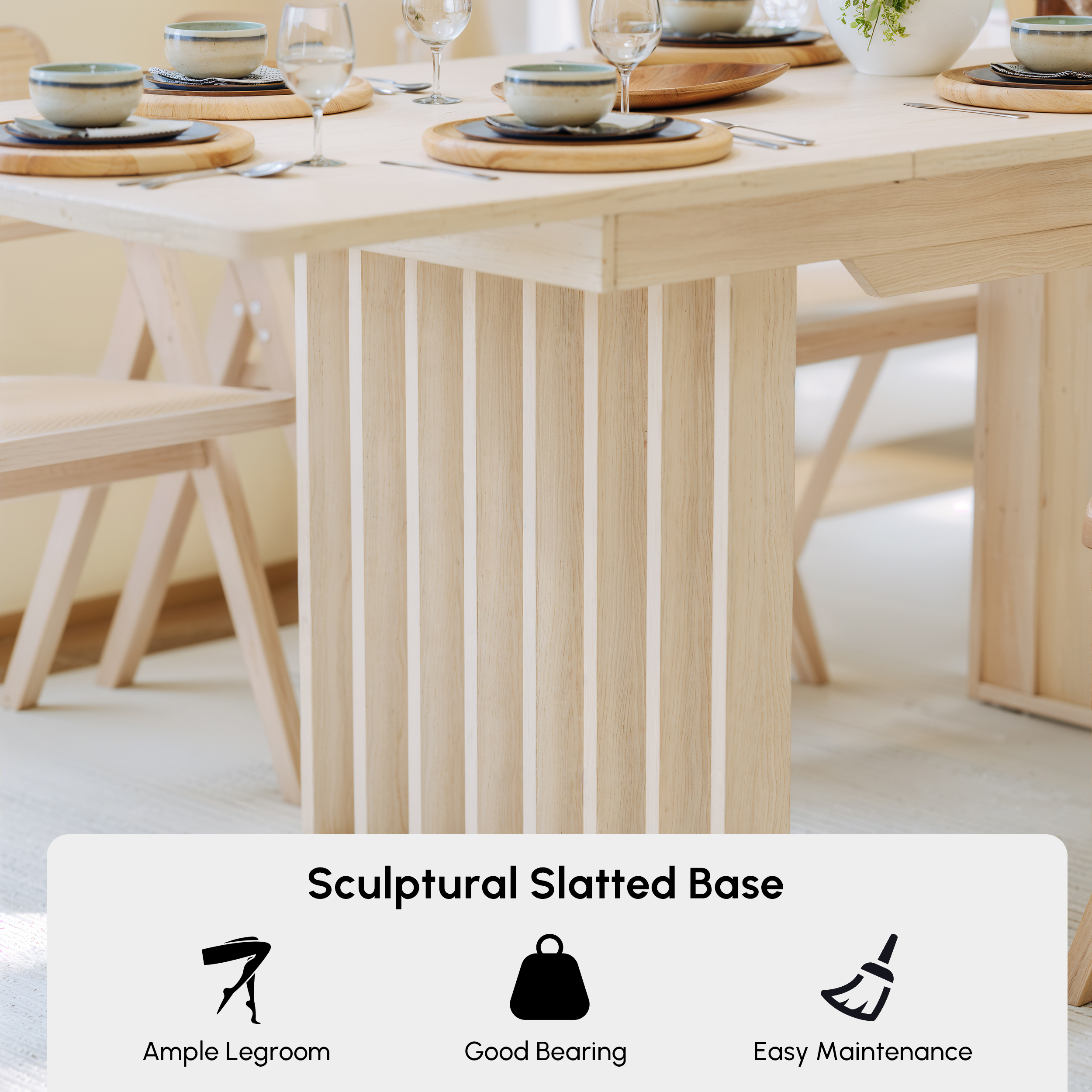 Japandi Extendable Dining Table for 4-8 | Homary
