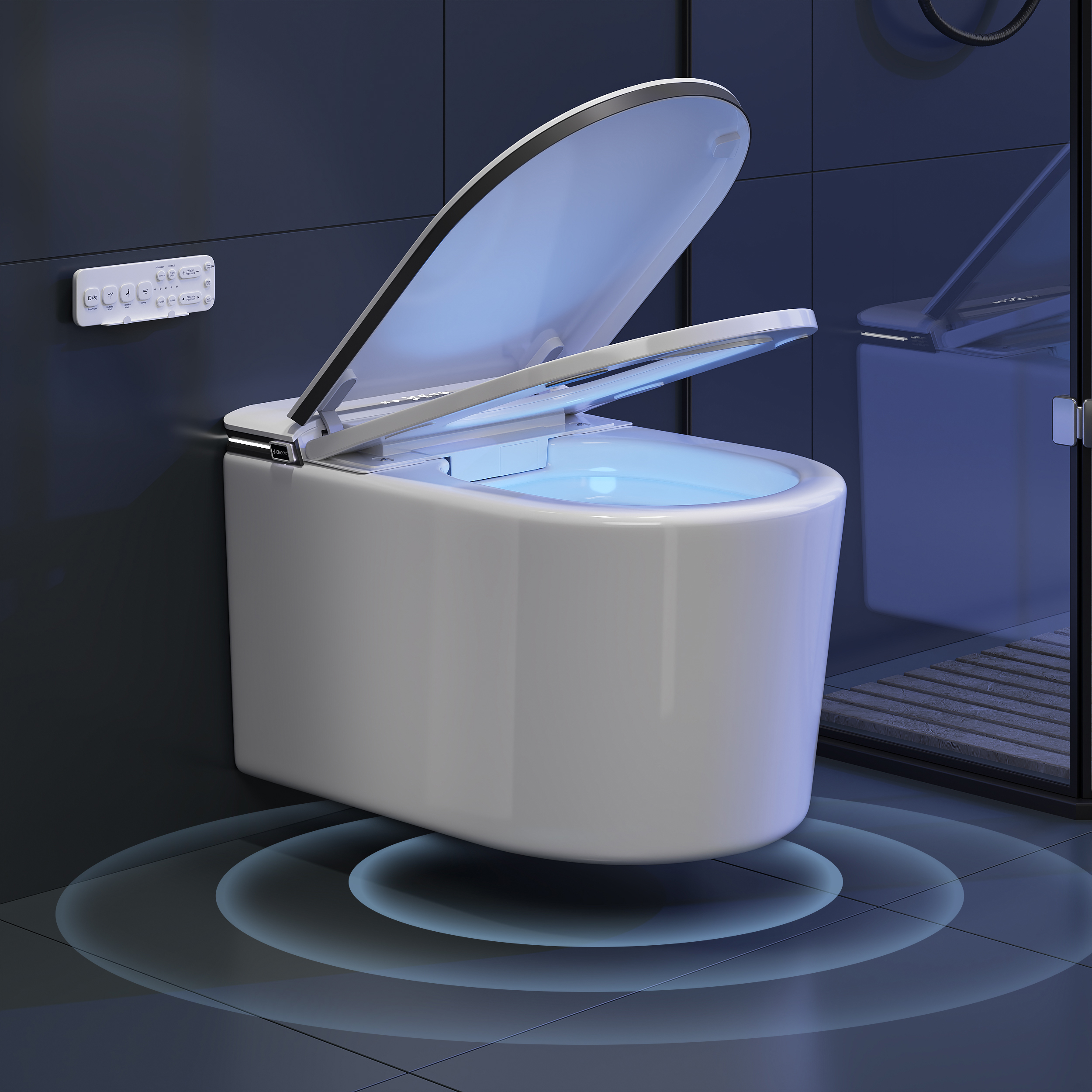 Wall-Mounted Smart Toilet with Auto Lid, Aromatherapy, and Advanced Bidet Functions