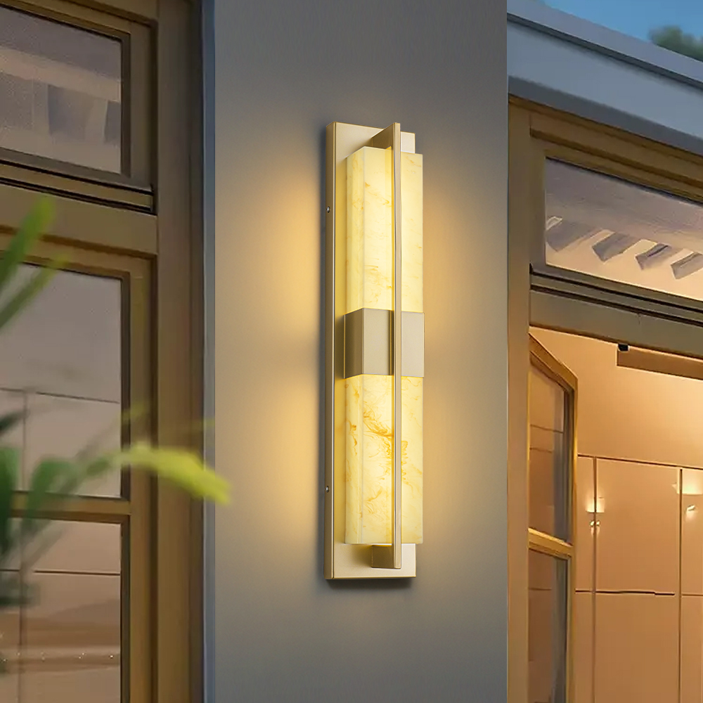 23.6" Gold LED Outdoor Wall Lighting Modern Waterproof Outdoor Wall Sconce for House