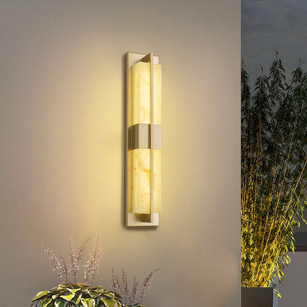 23.6" Gold LED Outdoor Wall Lighting Modern Waterproof Outdoor Wall Sconce for House