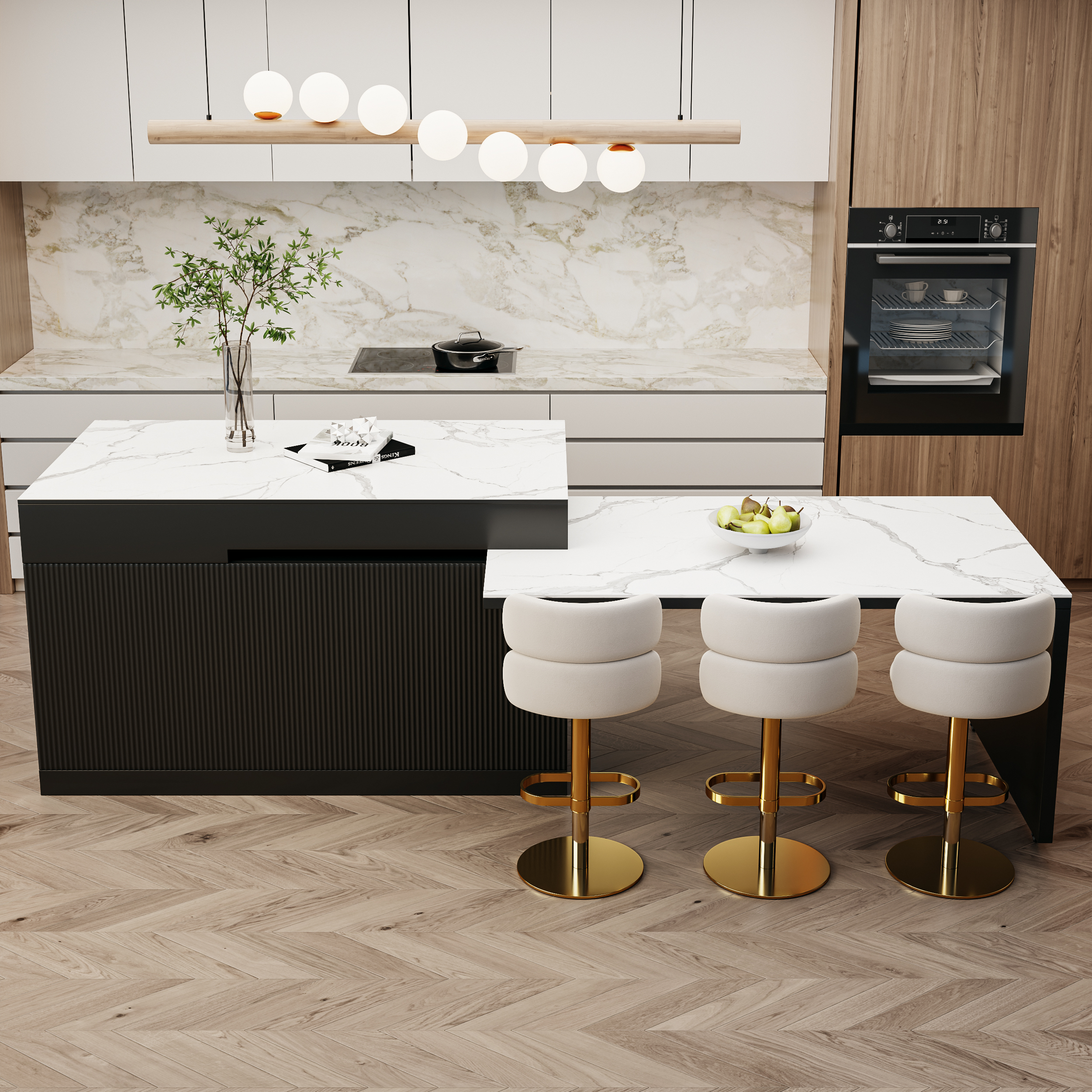 Îlots de cuisine et dessertes de cuisine avec rangement | Homary, image size:2500x2500