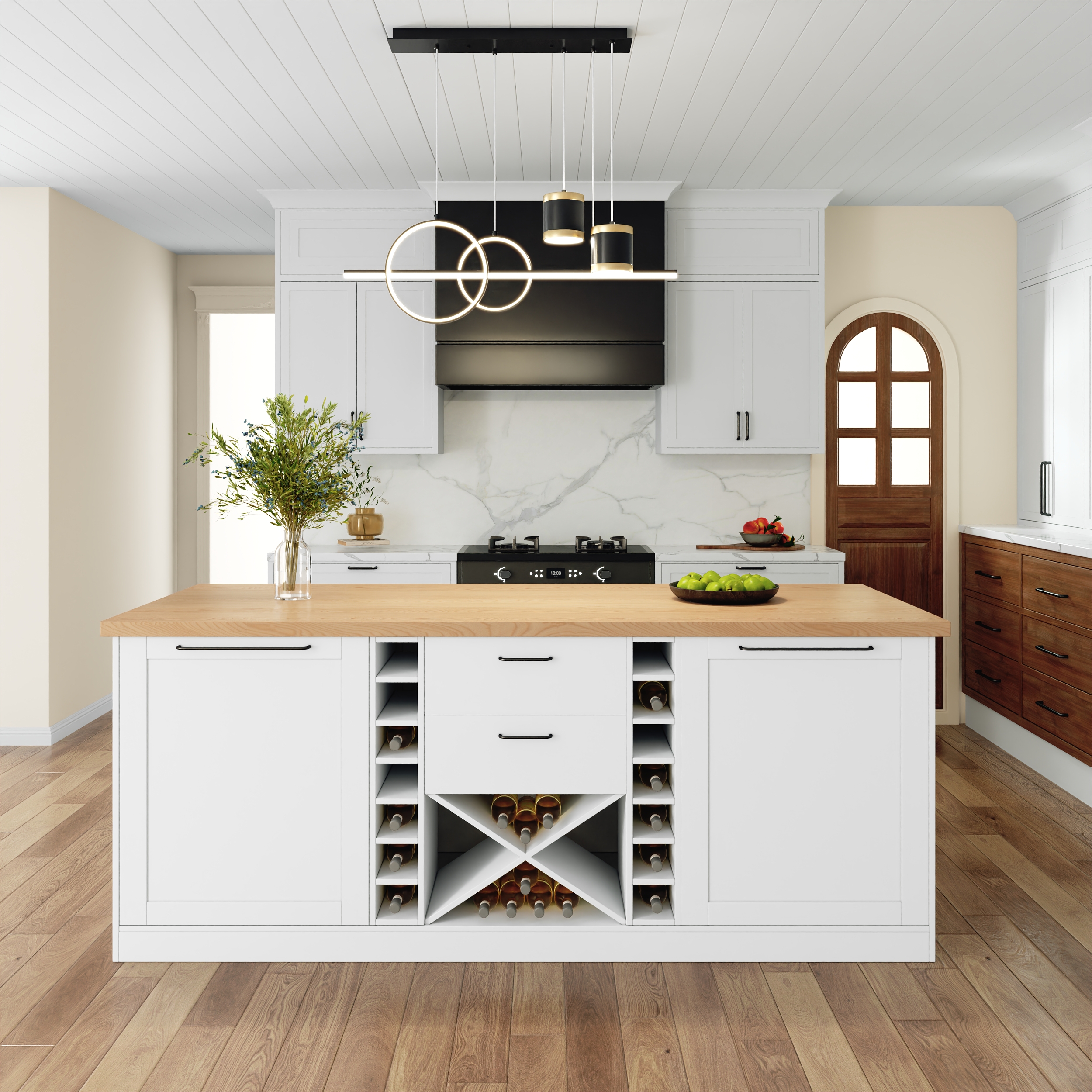 Finition:Naturel Et Blanc | Finition Du Plateau Supérieur:Bois D'ingénierie | Taille:L 183 × P 90 cm