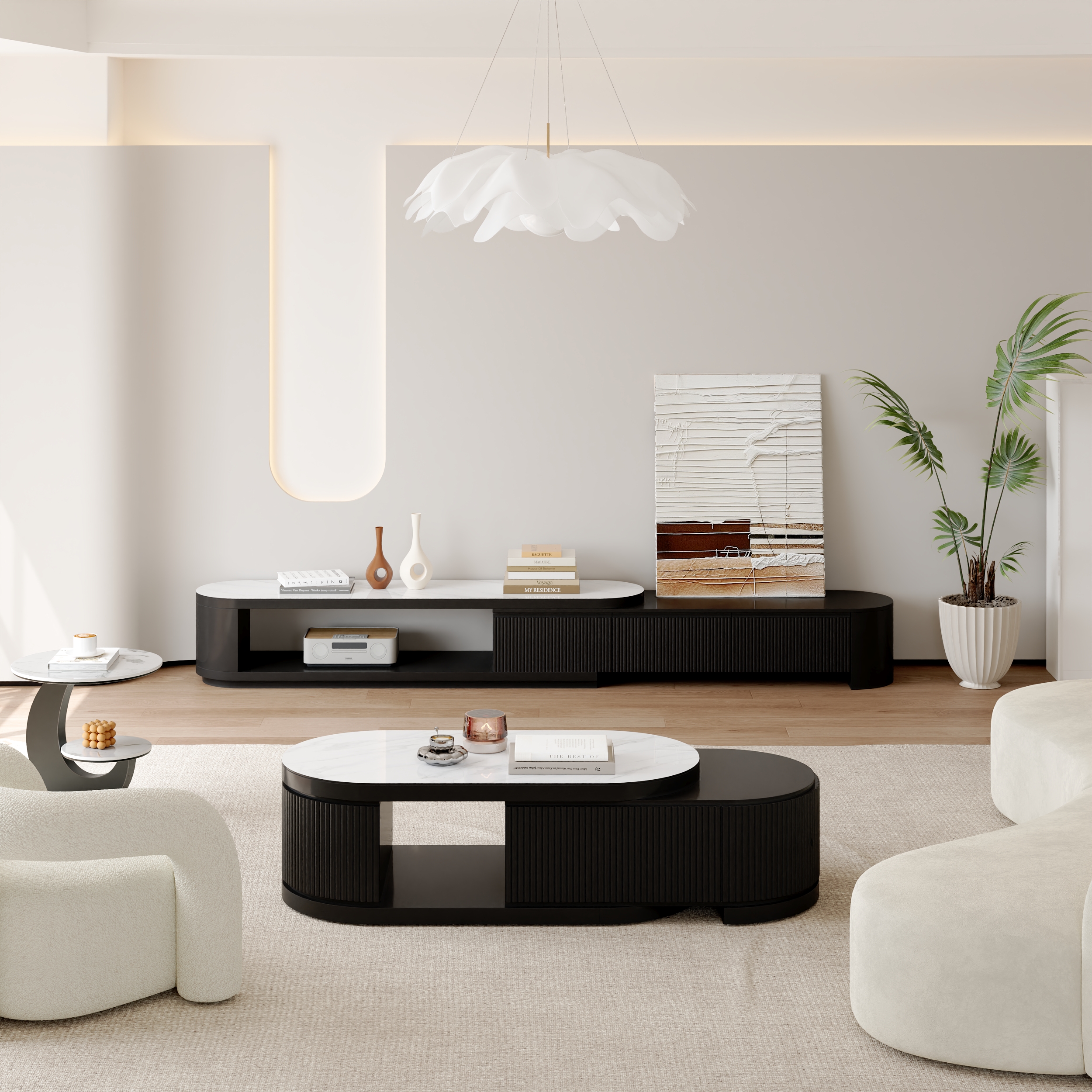 Velar 71" Extendable TV Stand & Coffee Table Set