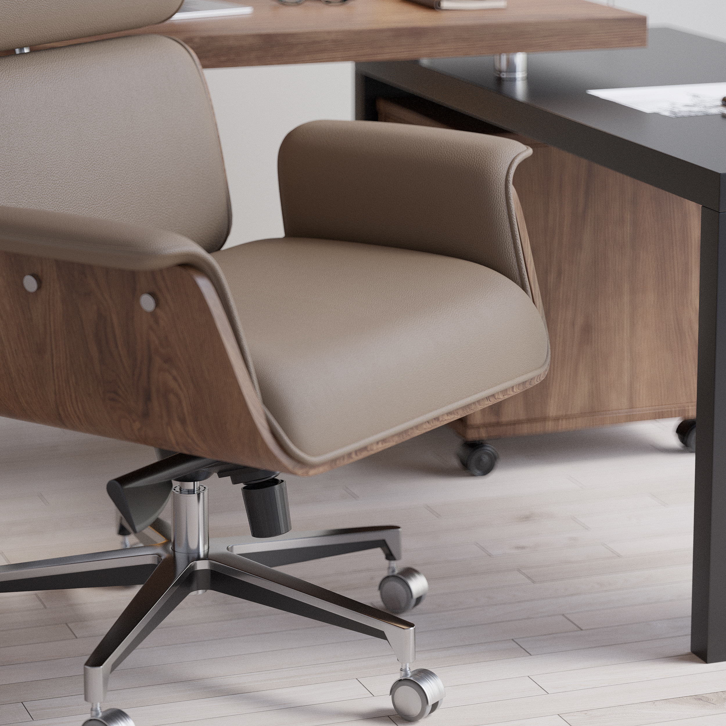 Sedia Da Scrivania Ergonomica In Pelle, Girevole A 360°, Senza Braccioli, Per Computer Da Ufficio, Con Altezza Regolabile E Seduta Imbottita, Per Uso Domestico E In Ufficio., Grigio Chiaro, Altezza 7