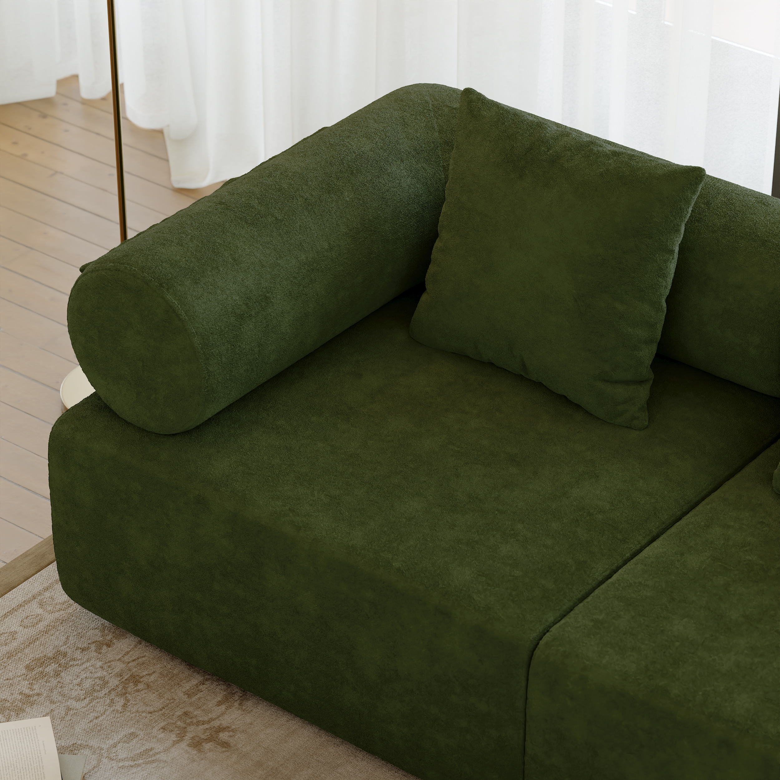 Serene 2800mm 4-Piece Modular Chenille Velvet L-Shaped Sectional 