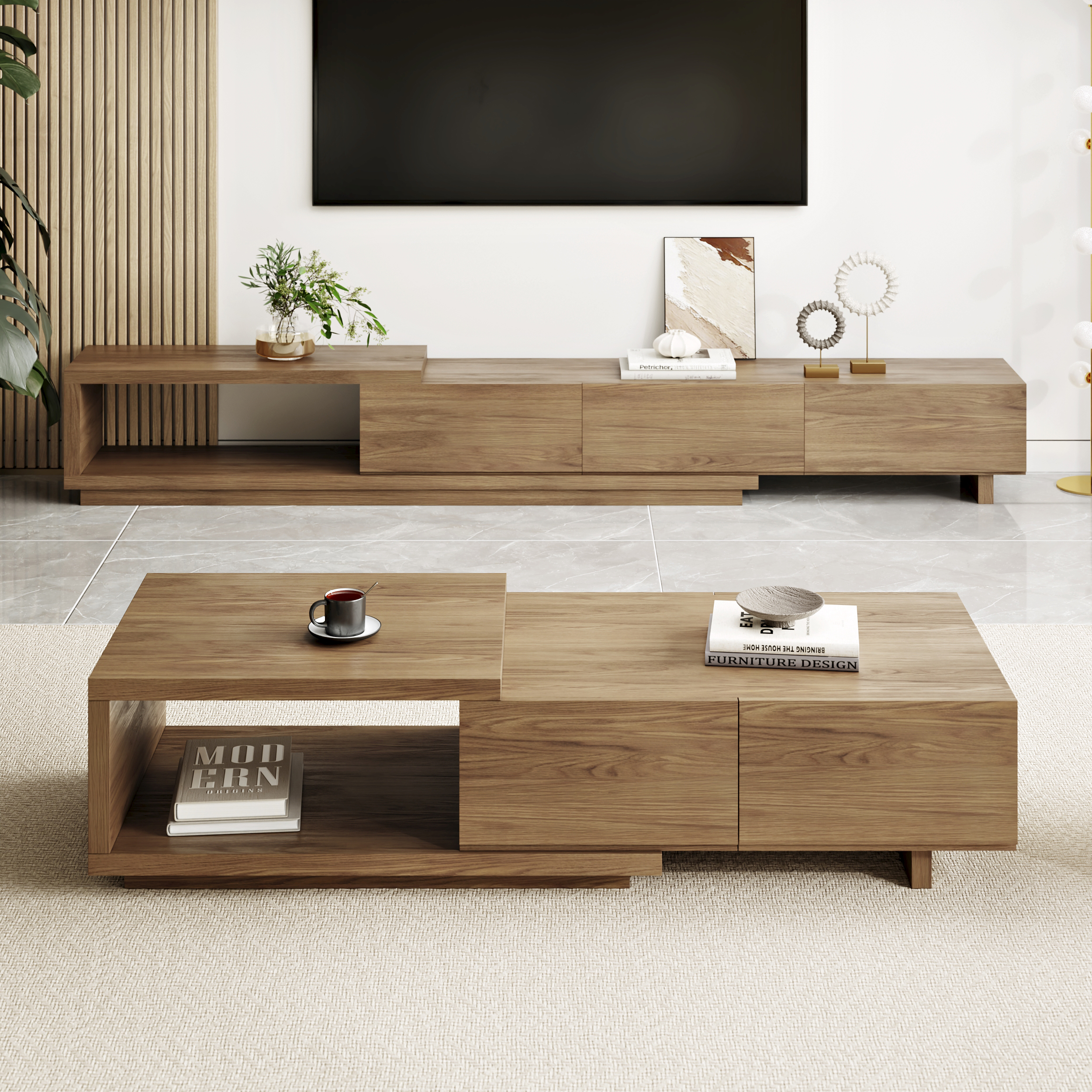 Couleur:Noyer | Taille:179 cm - 255 cm | Conception:Standard