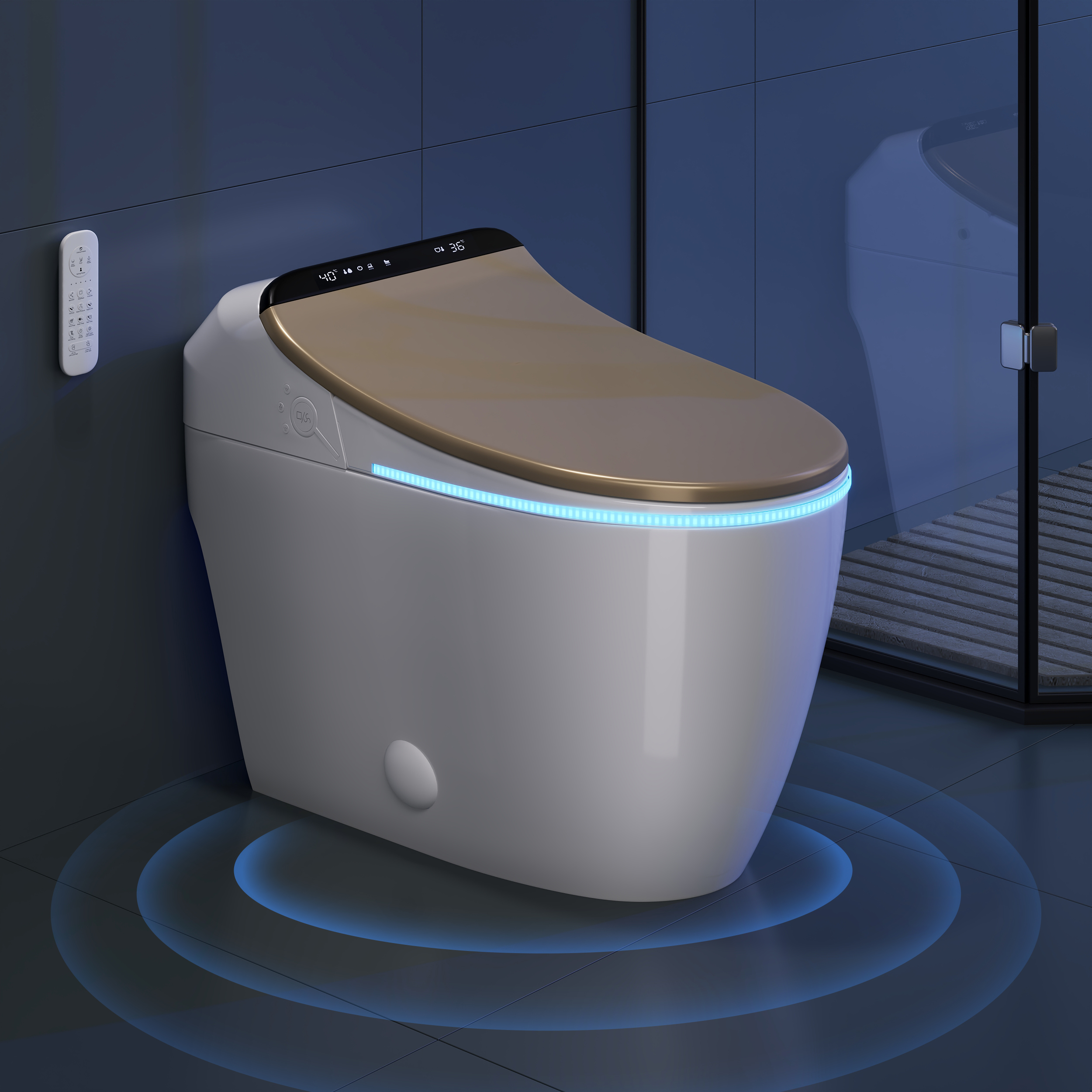 Hynova AX2 Pro Automatic Smart Bidet Toilet with Aromatherapy White 1.28 GPF