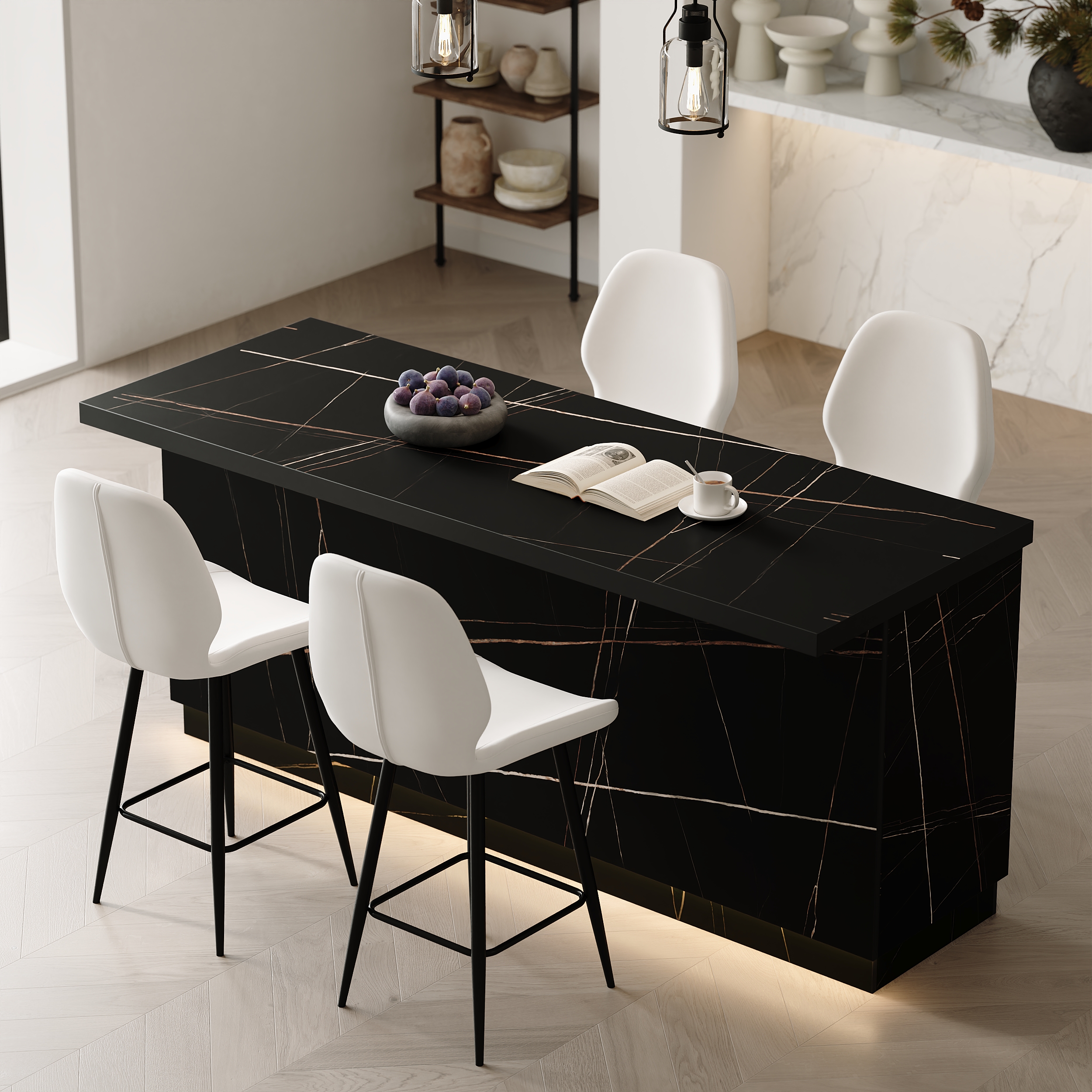 Finition:Noir | Finition Du Plateau Supérieur:Bois D'ingénierie | Taille:L 183 × P 76 cm