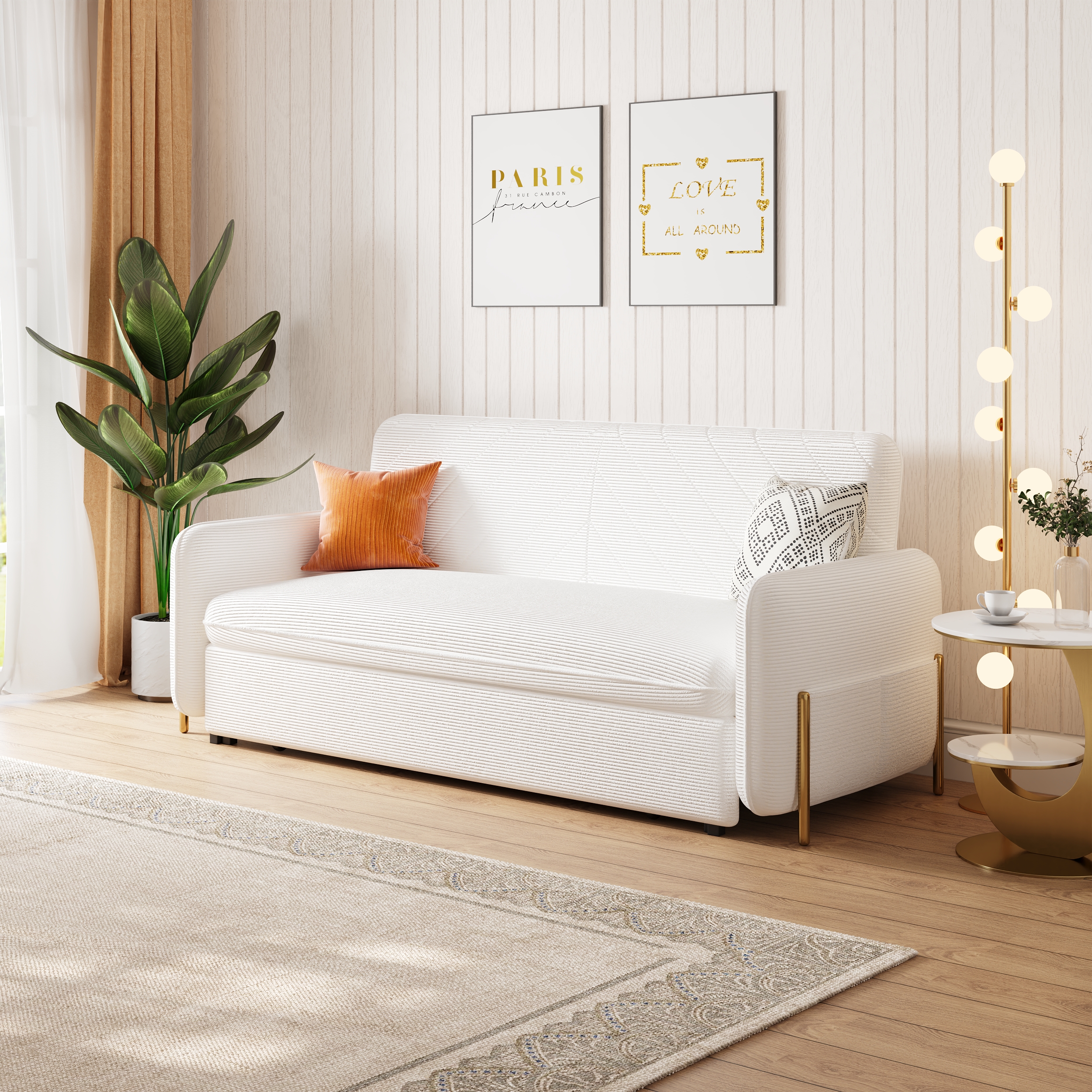 Daybed with Trundle & Storage King Size Pull Out Sleeper Sofa