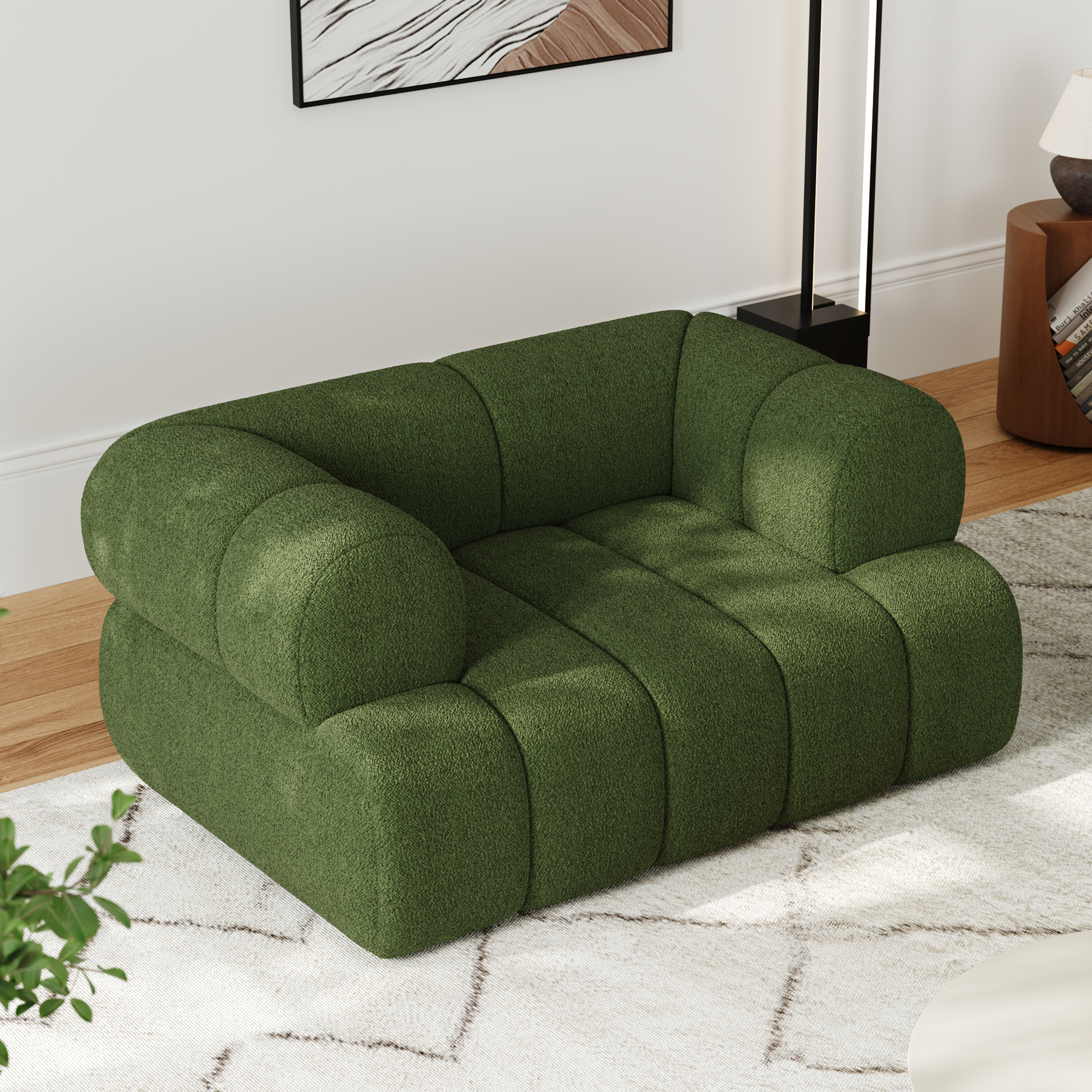 Modern Chenille Velvet Upholstered Accent Chair
