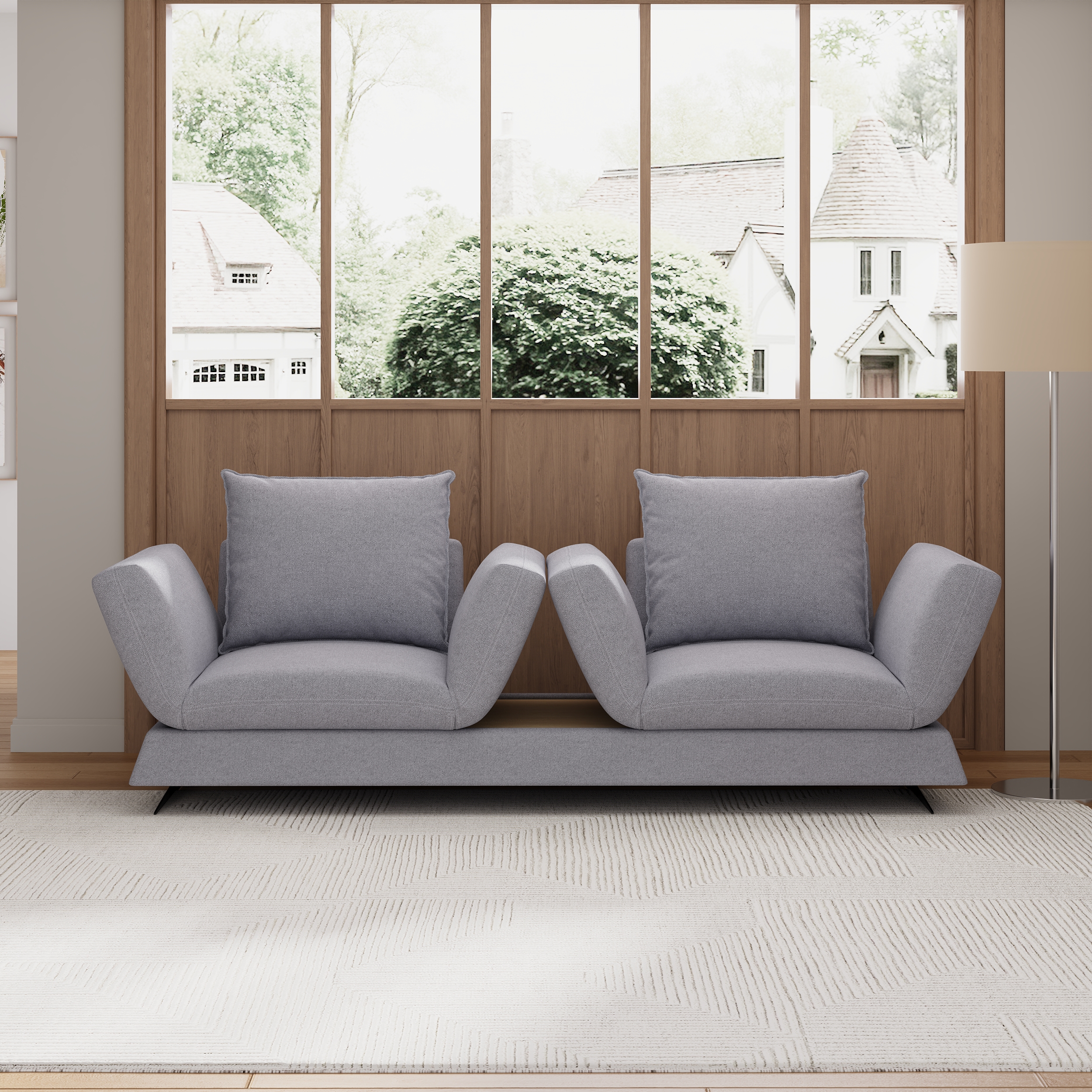 84" Rotatable Convertible Sleeper Sofa Cotton & Linen