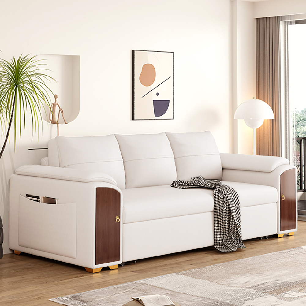 94.5" Pull Out Sofa Bed Convertible Sleeper with Lift-top Coffee Table