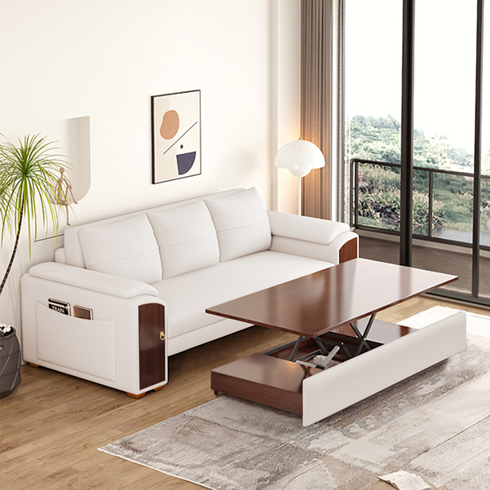 Sofá cama plegable convertible con mesa de café elevable