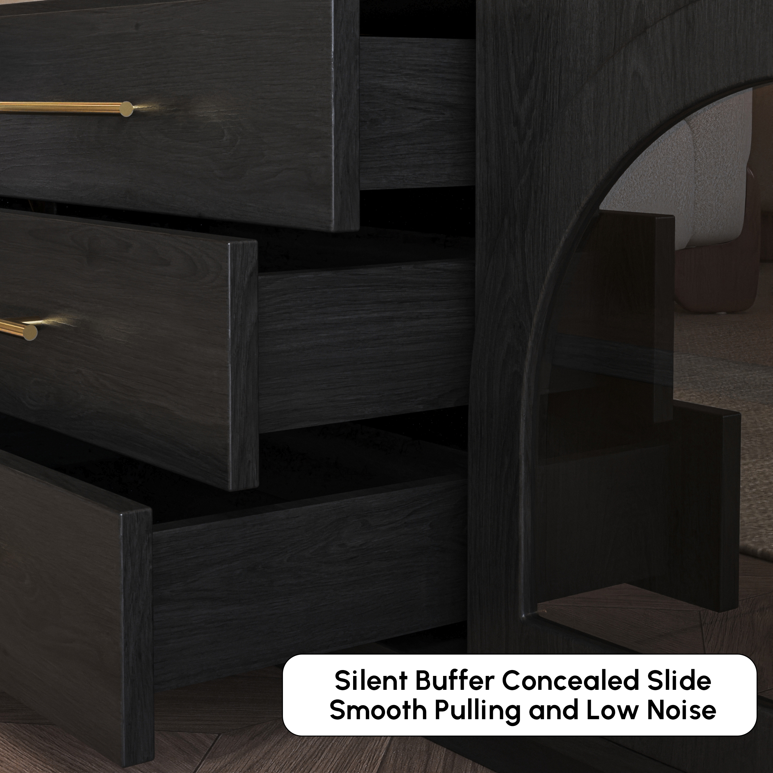 Arune 2030mm Arched Glass Doors TV Stand with Storage and LED