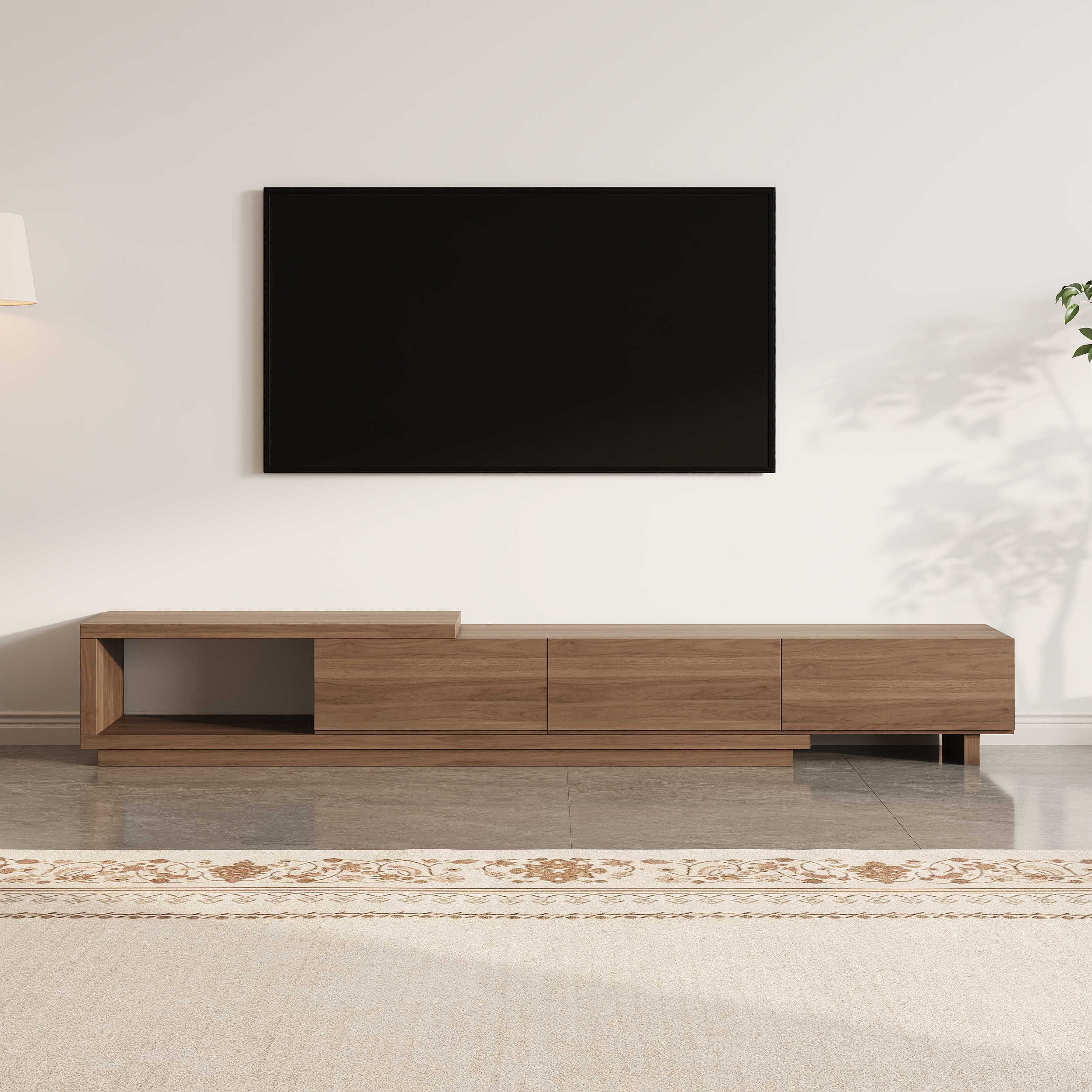 Finition:Noyer | Matériau:MDF | Taille:L 179 cm × P 38 cm × H 36 cm | Conception:Standard