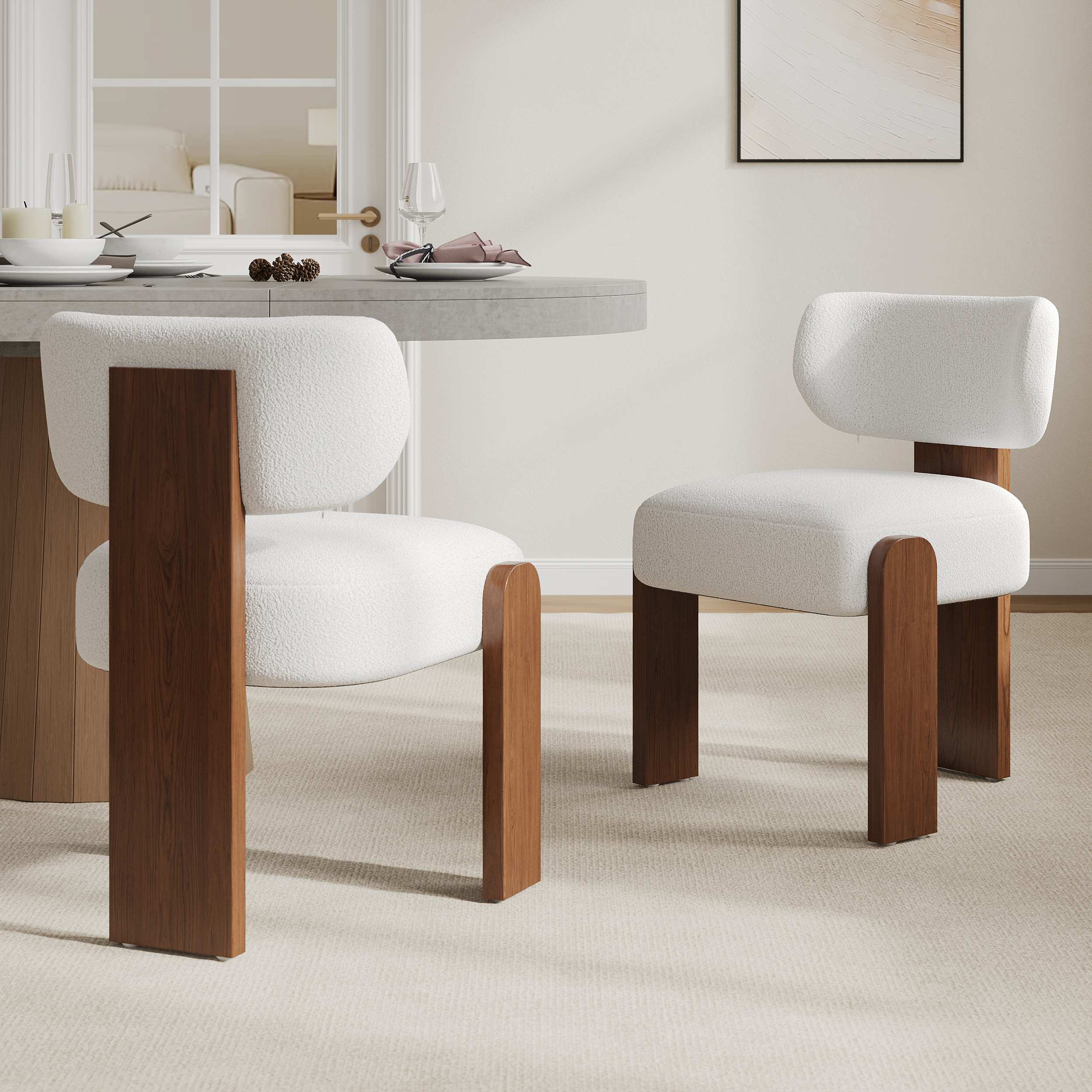 Sillas de comedor de madera modernas de mediados de siglo